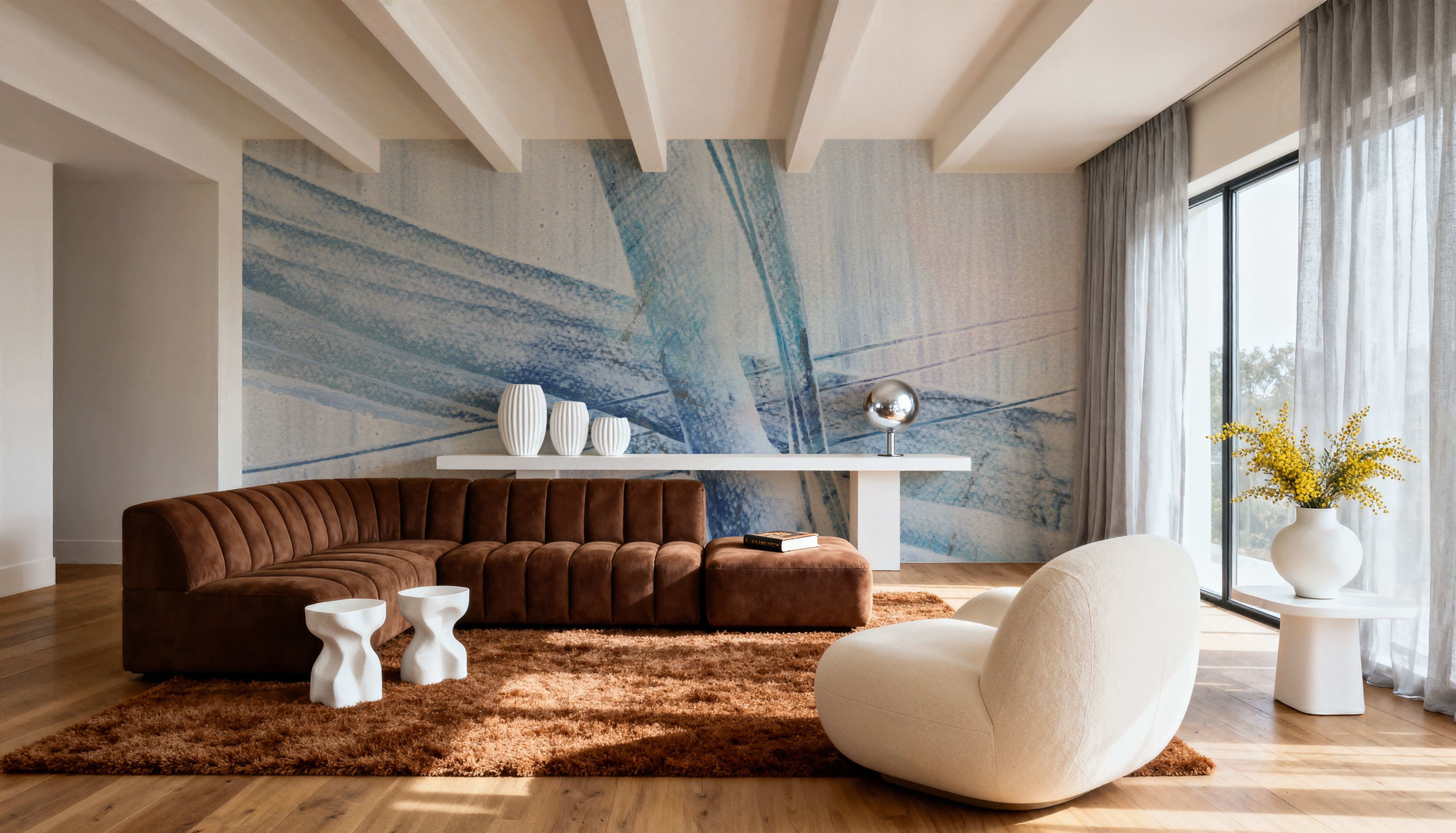 Scraped Blue II, Papier peint