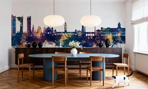 Chennai Skyline India Blue & Bronze