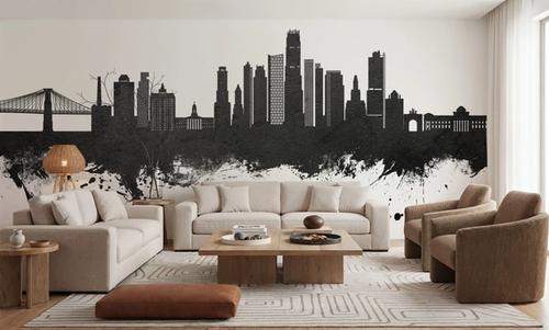 Brooklyn New York Skyline Black & White