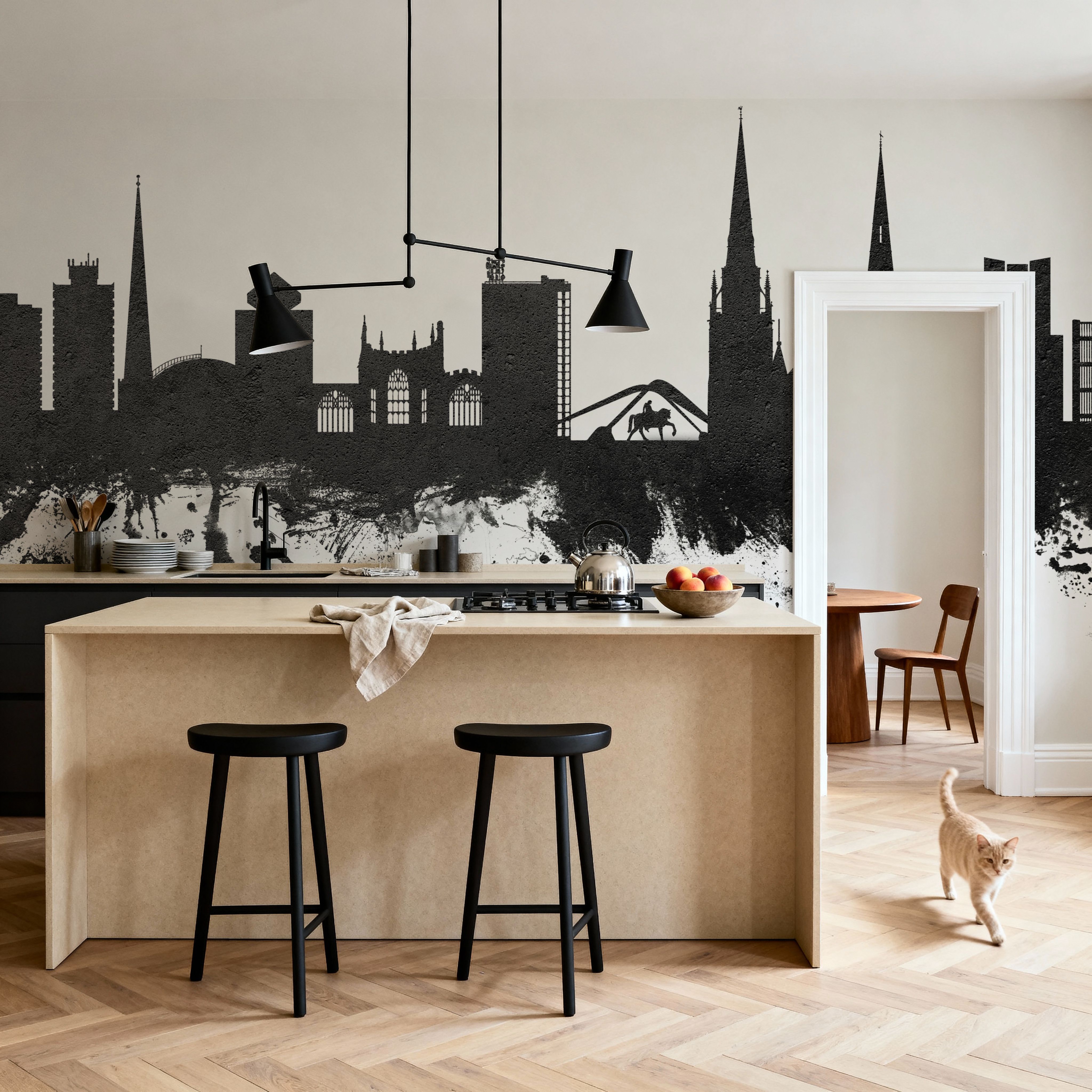 Coventry England Skyline Black & White