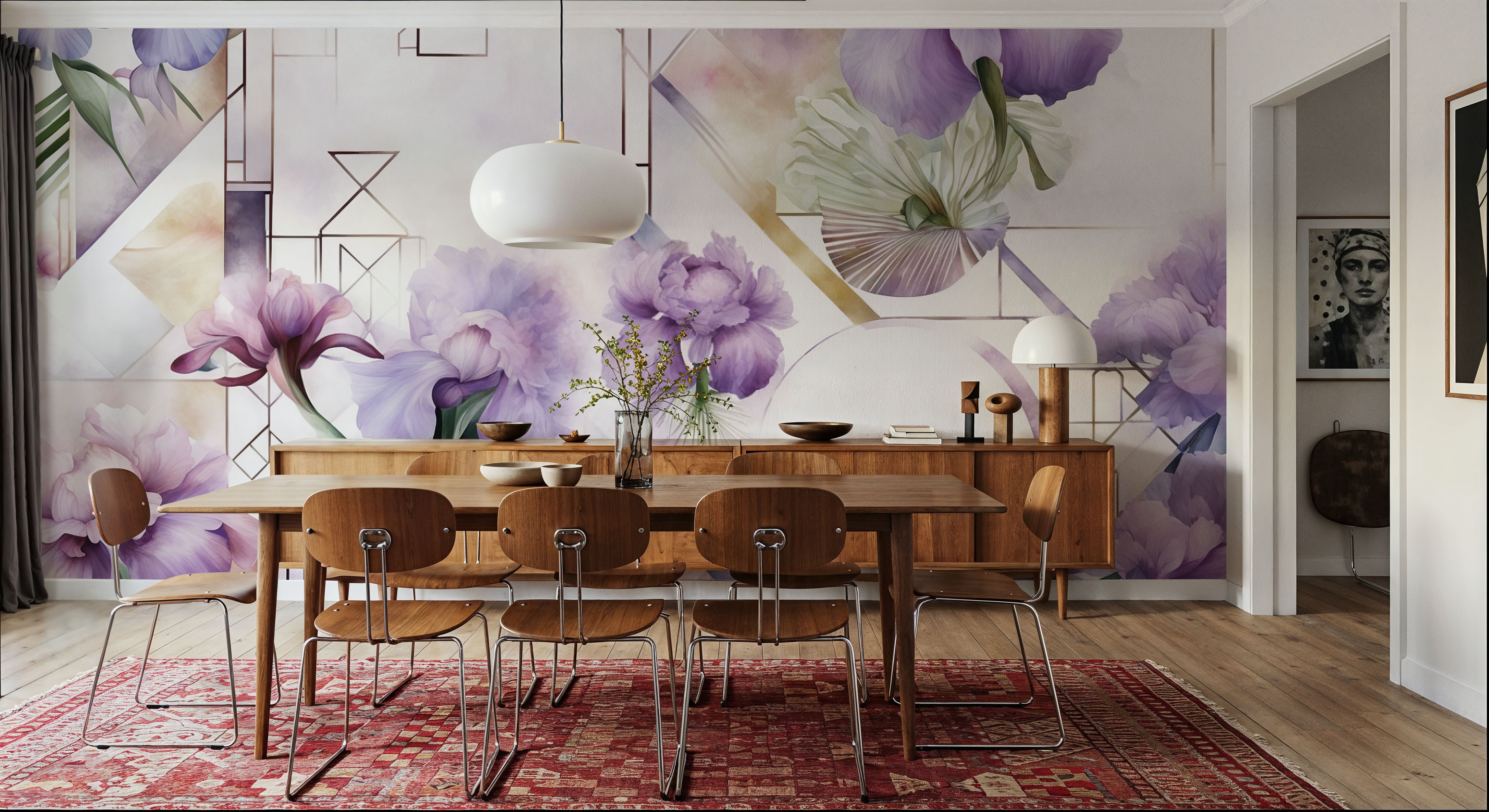 Watercolor Geometry Purple, Tapeten