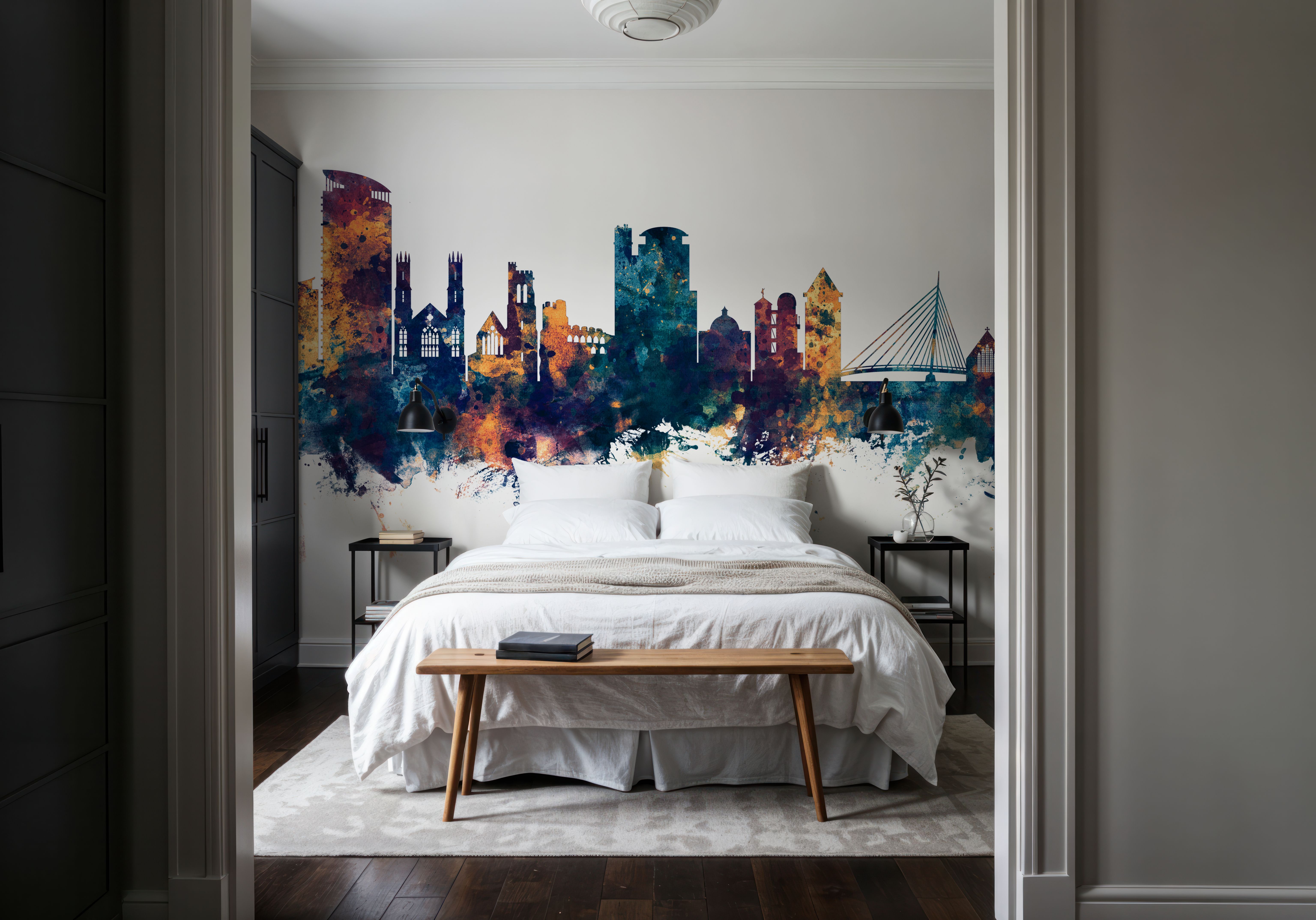 Swansea Wales Skyline Blue & Bronze