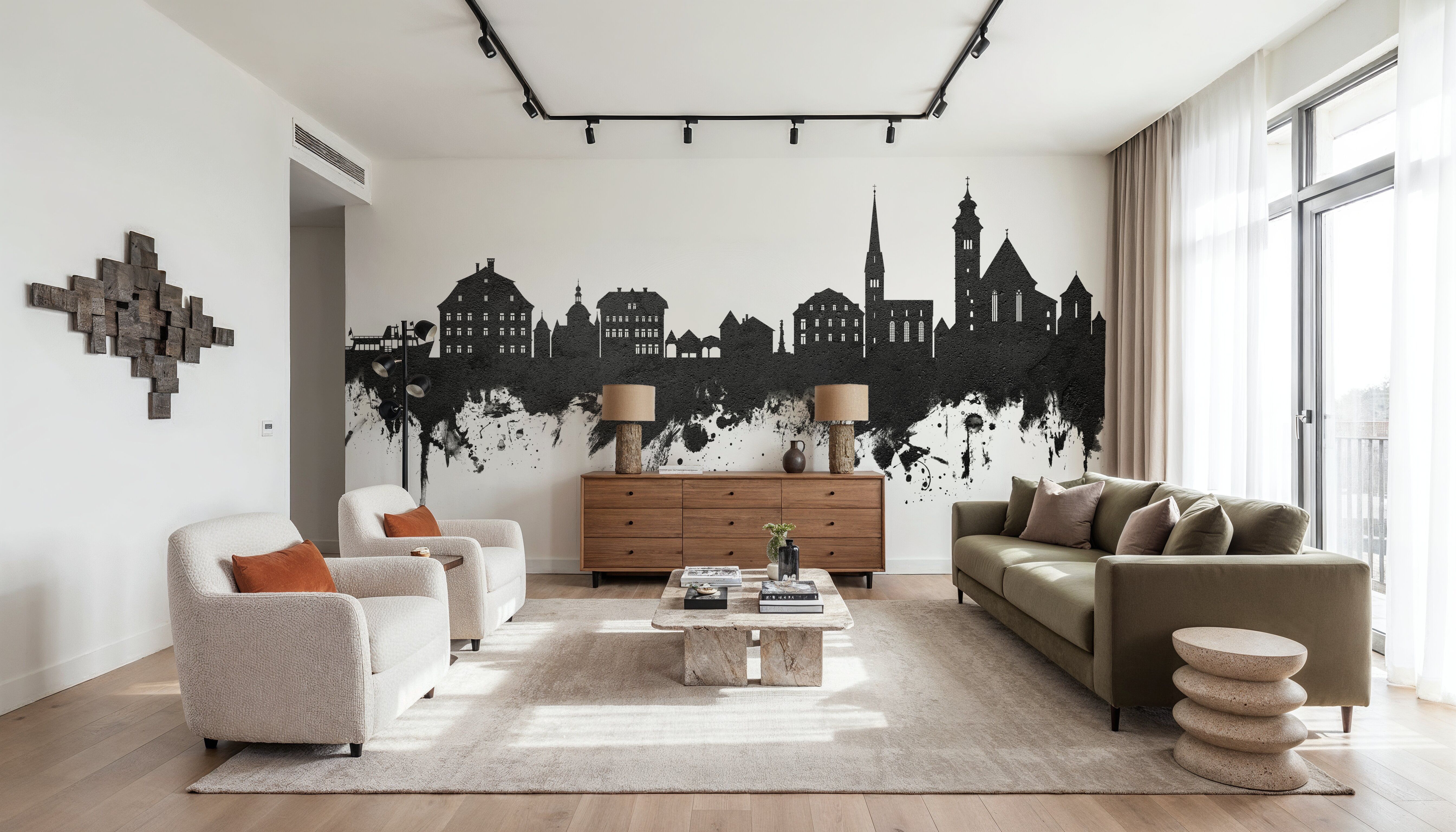 Hallstatt Austria Skyline Black & White