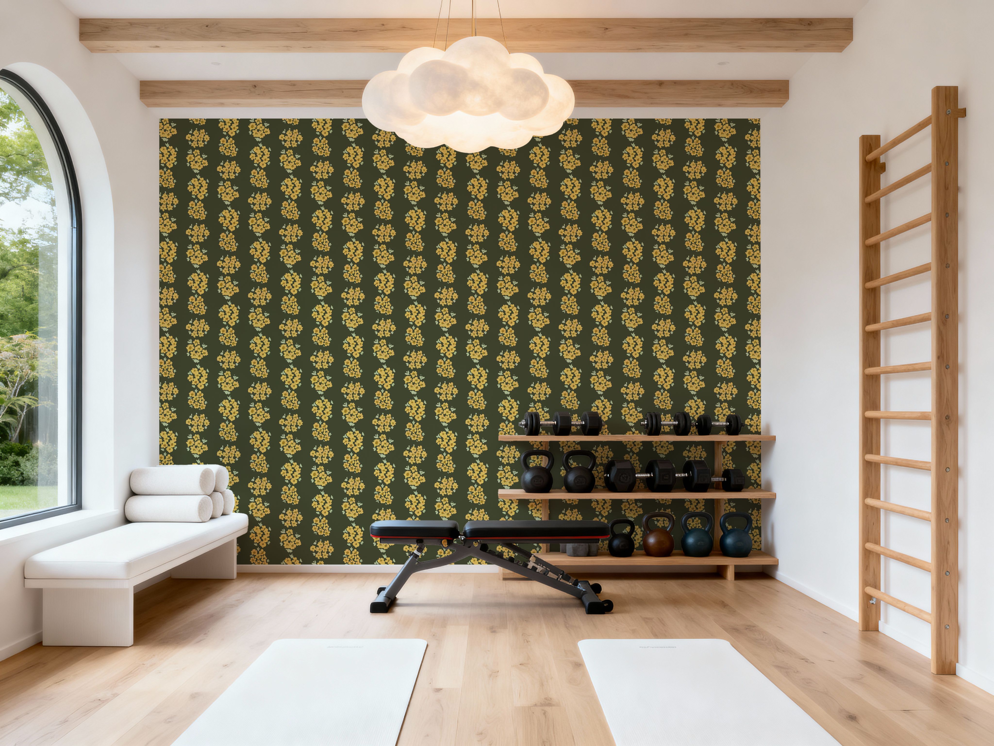 Ditsy Floral Clusters, Avocado Green