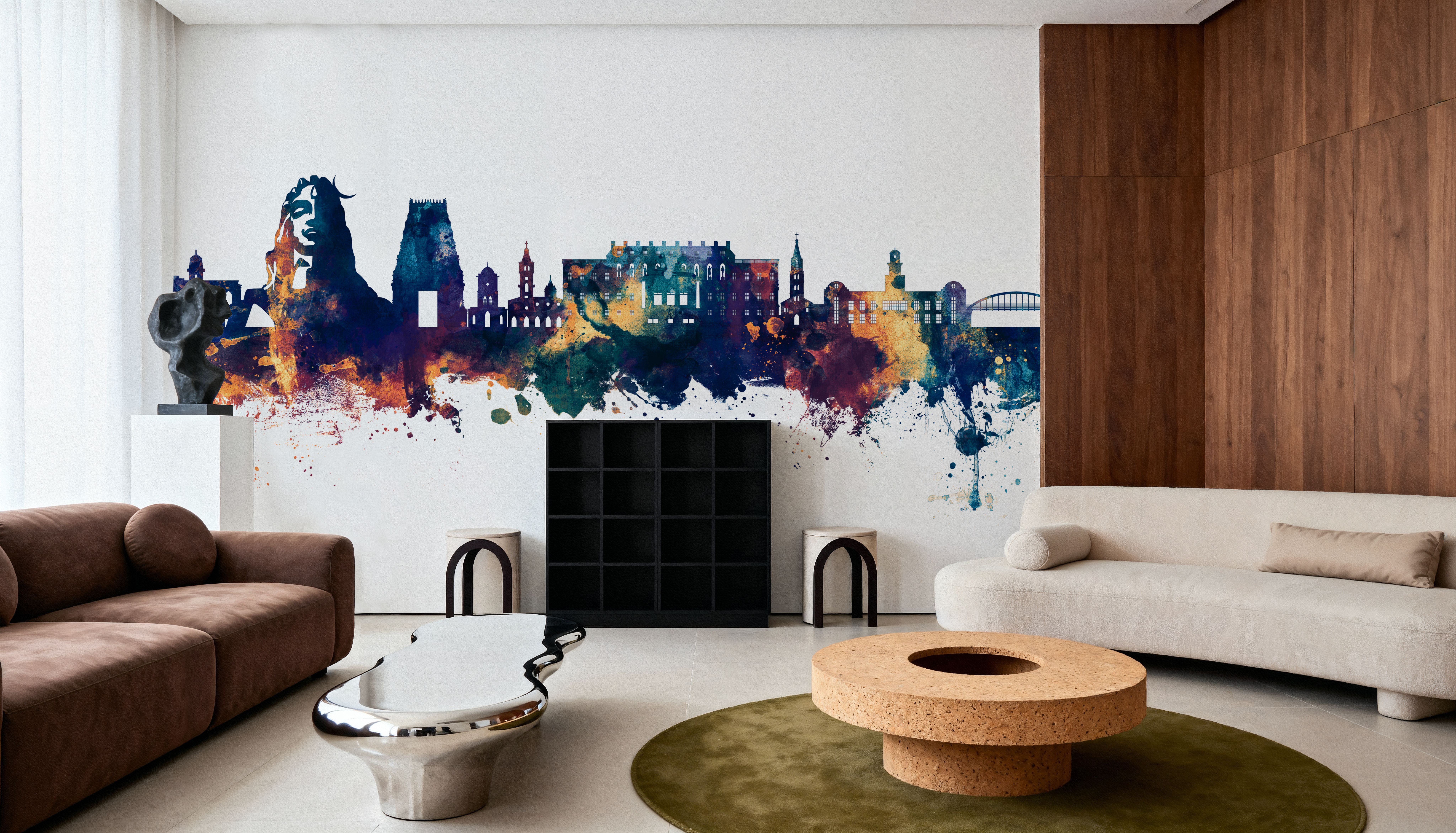 Coimbatore India Skyline Blue & Bronze