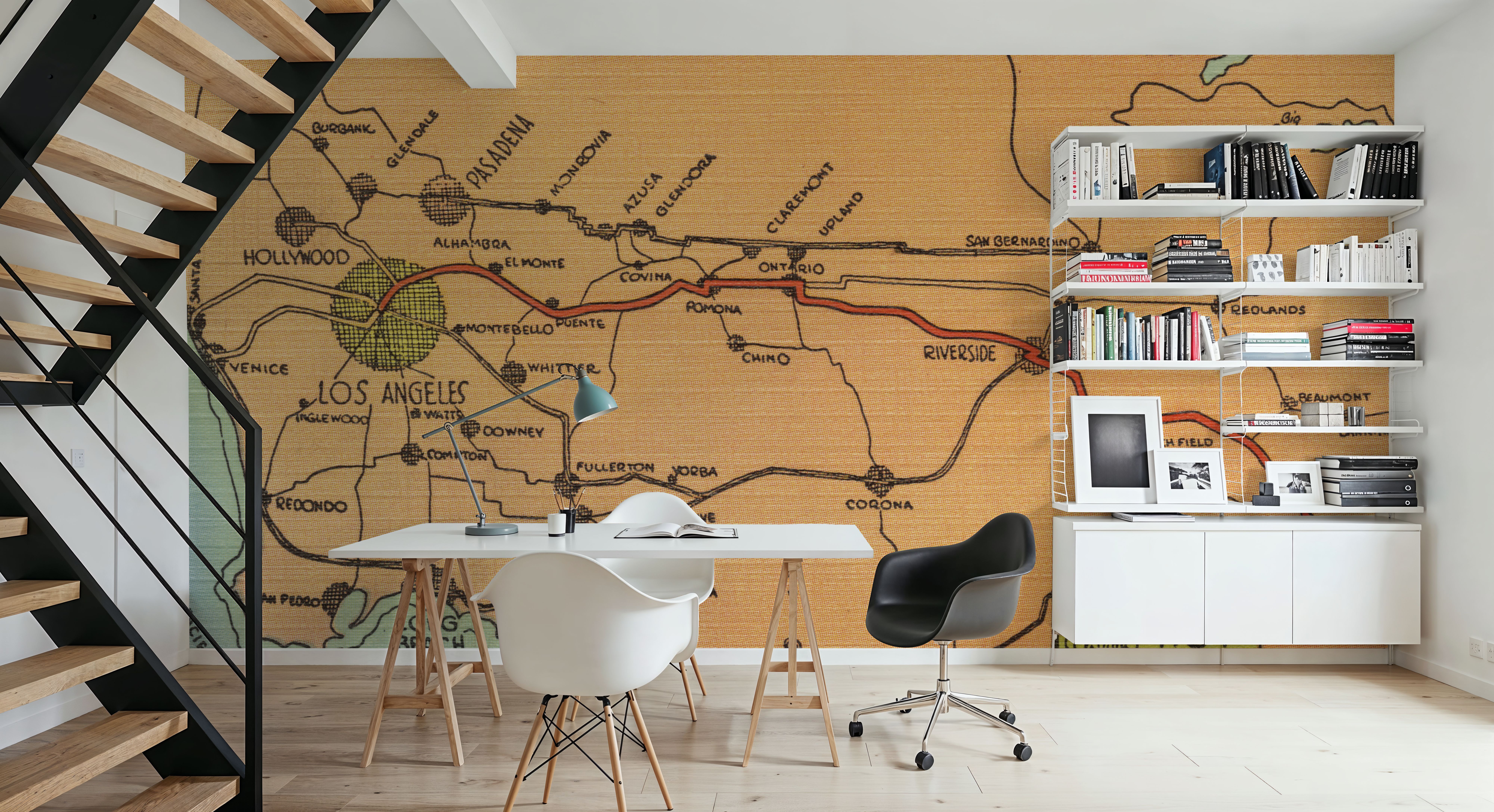 Greetings from California Map - Screenprint Postcard