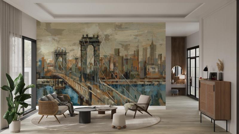 New York View wallpaper mural 100% PVC-free and non-toxic