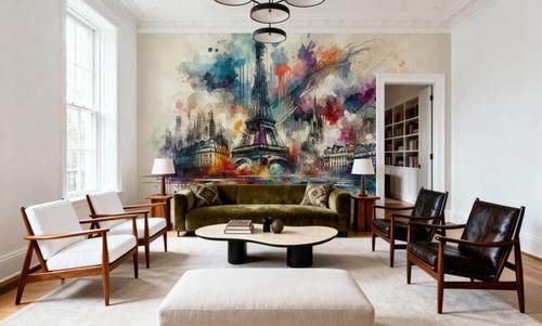 Watercolor Skyline Paris II