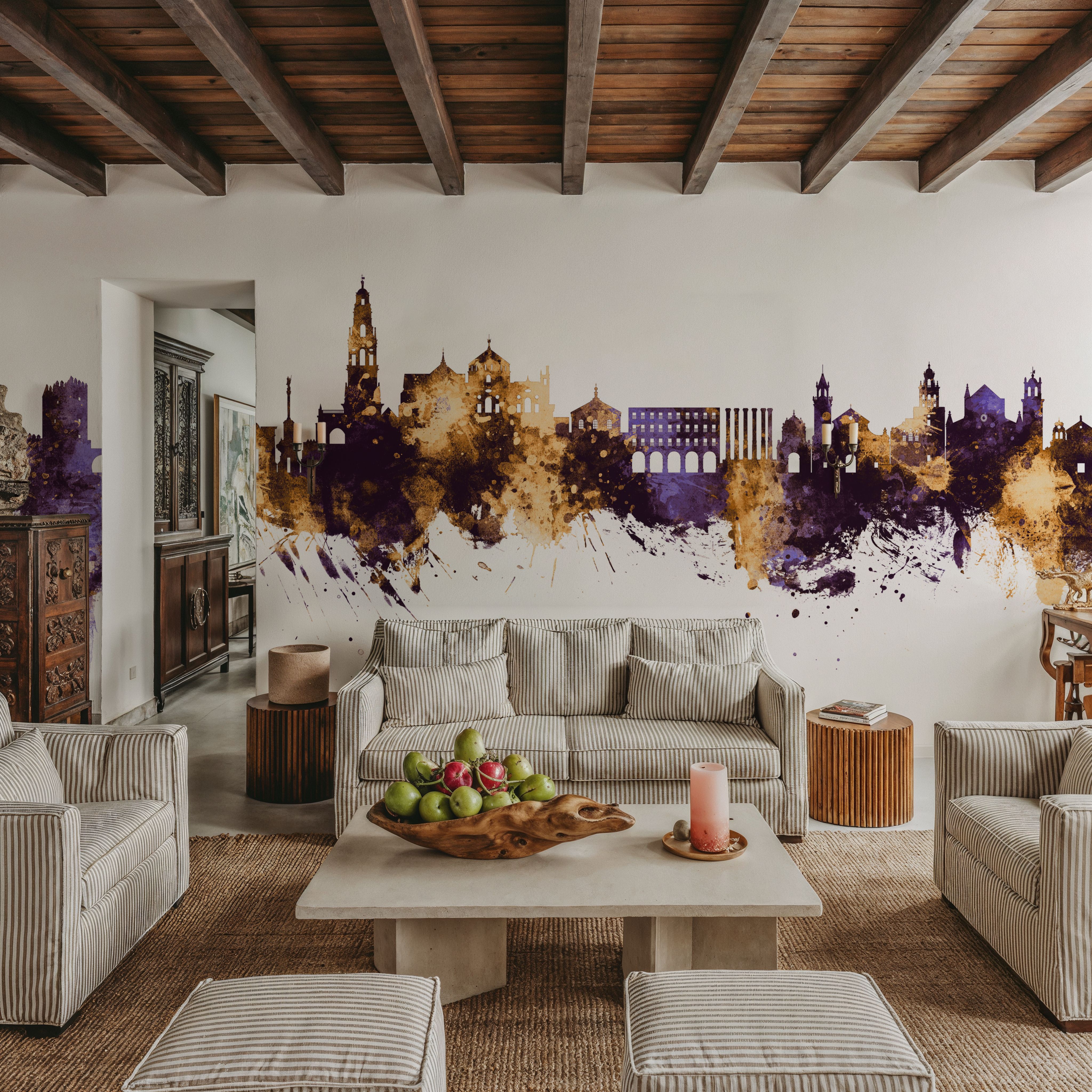 Córdoba Spain Skyline Purple & Gold