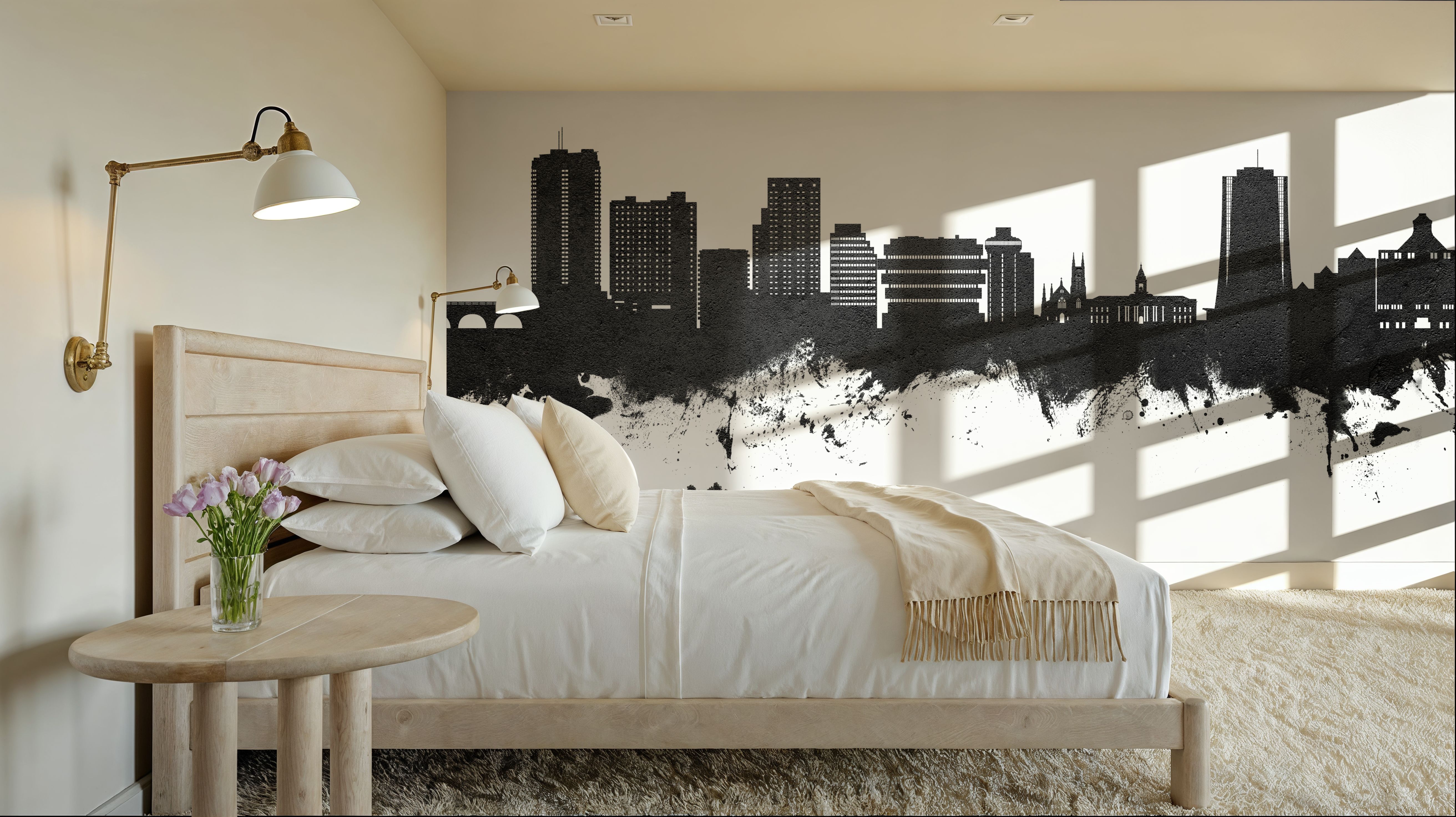 Stamford Connecticut Skyline Black & White