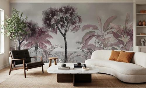 Tropical Forest Strolls Gray Blue