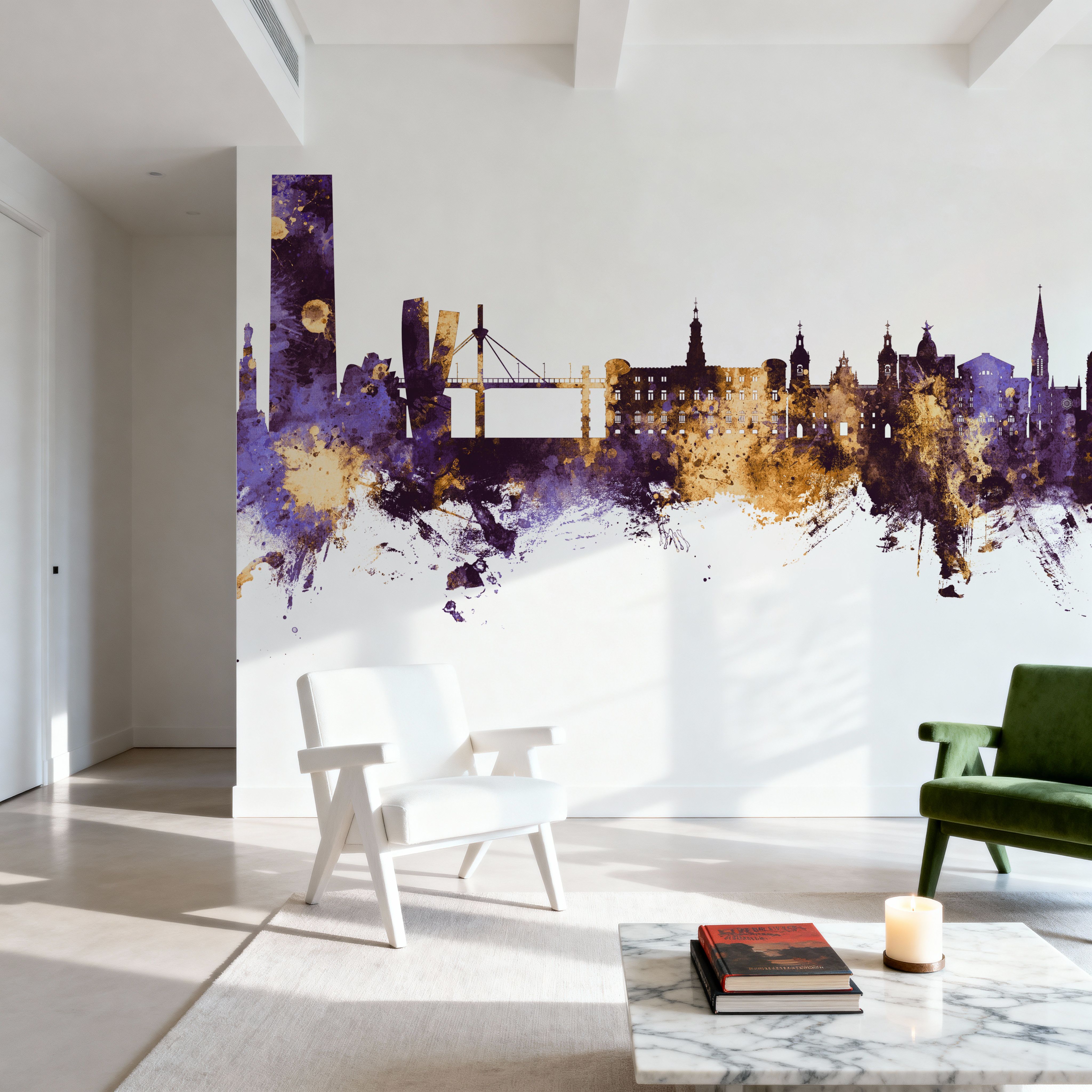 Bilbao Skyline Purple & Gold