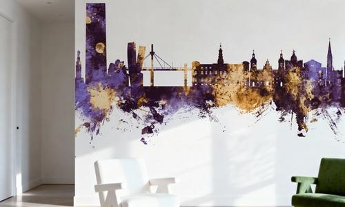 Bilbao Skyline Purple & Gold