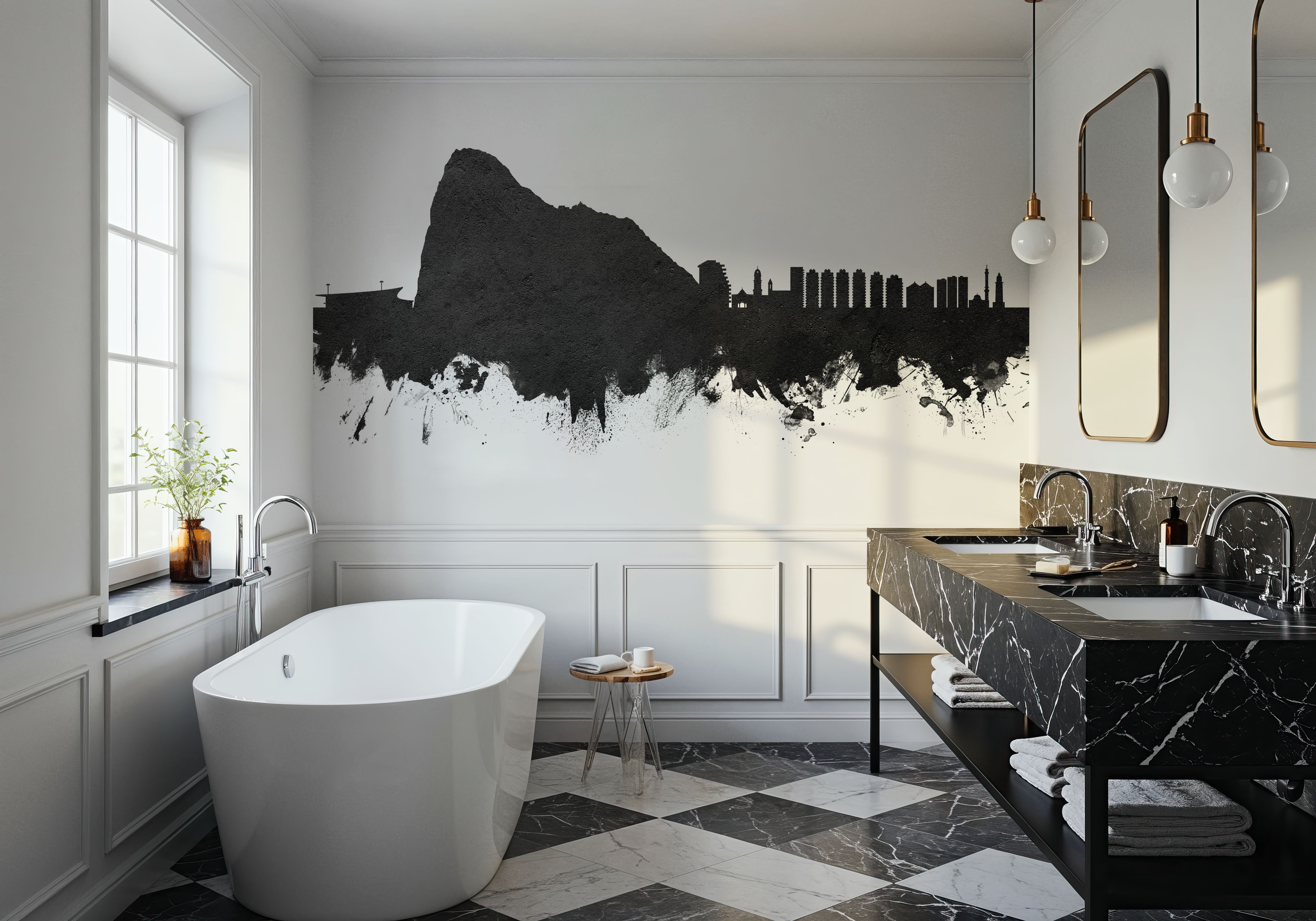 Gibraltar Skyline Black & White