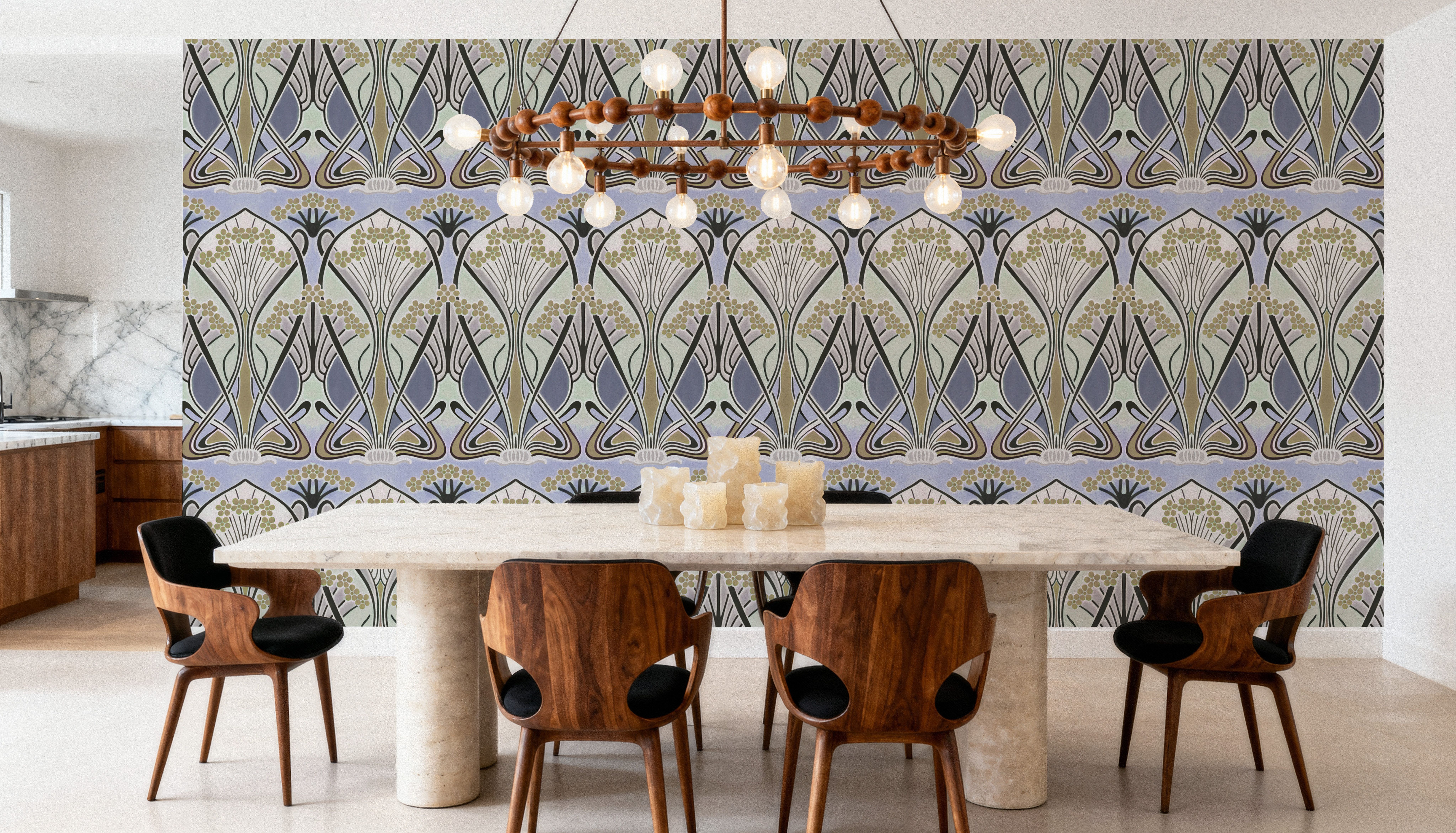 Floral Art Deco Aura, Periwinkle