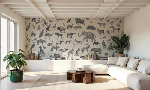 Vintage Animals, Soft Grey