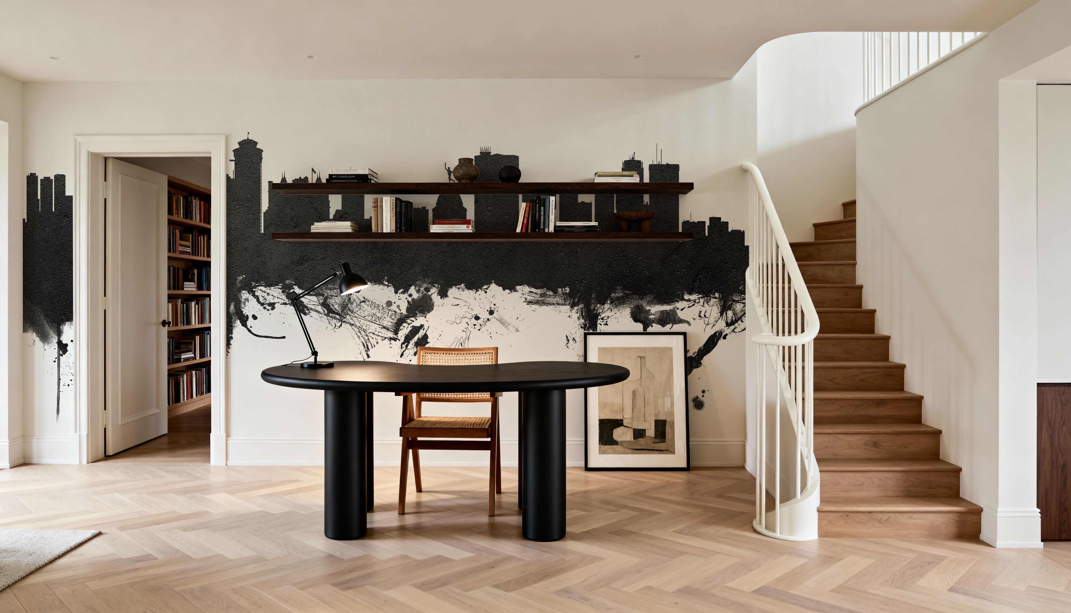 Winnipeg Canada Skyline Black & White