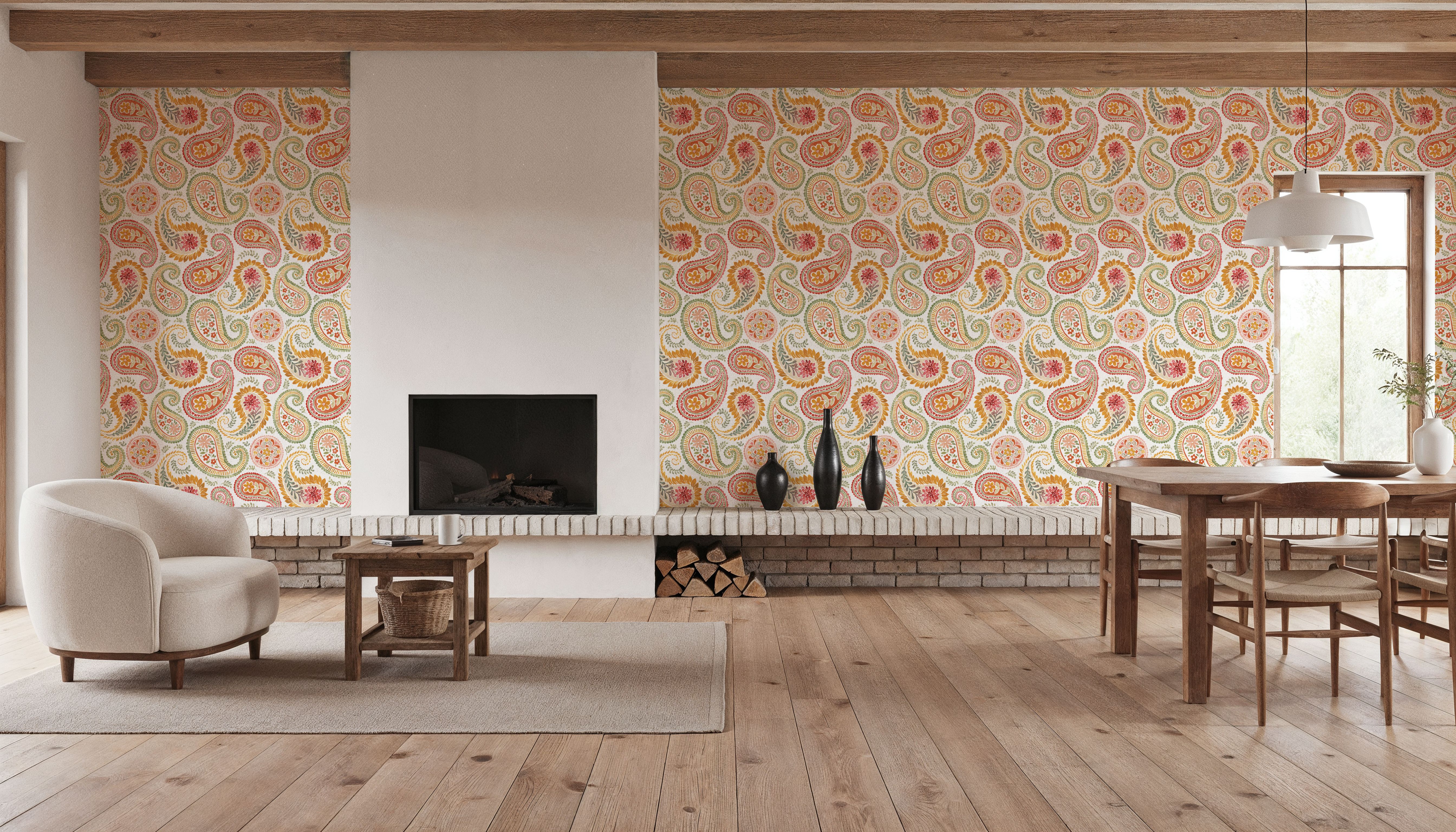 Harvest Paisley White