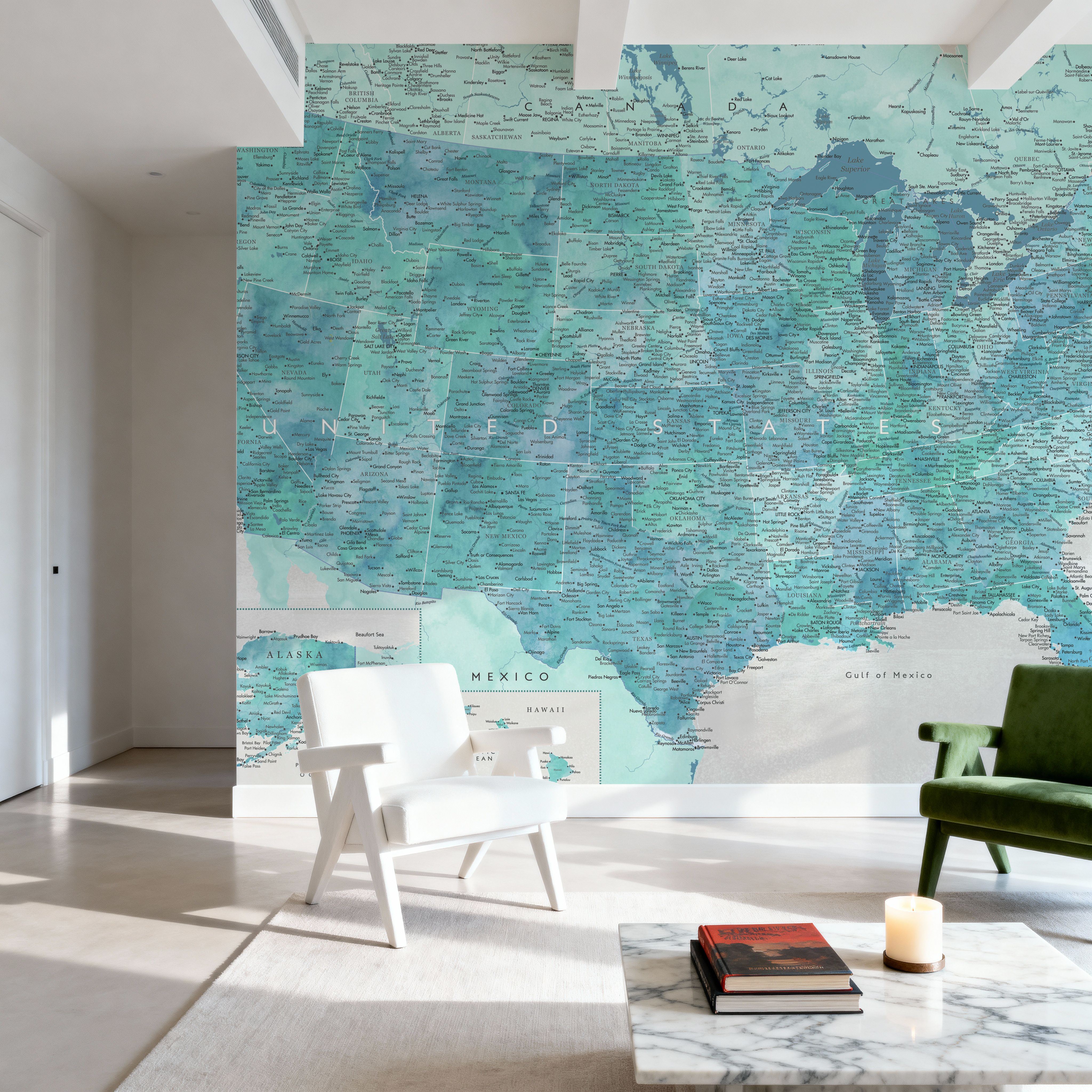 US Map Detailed - Harriet