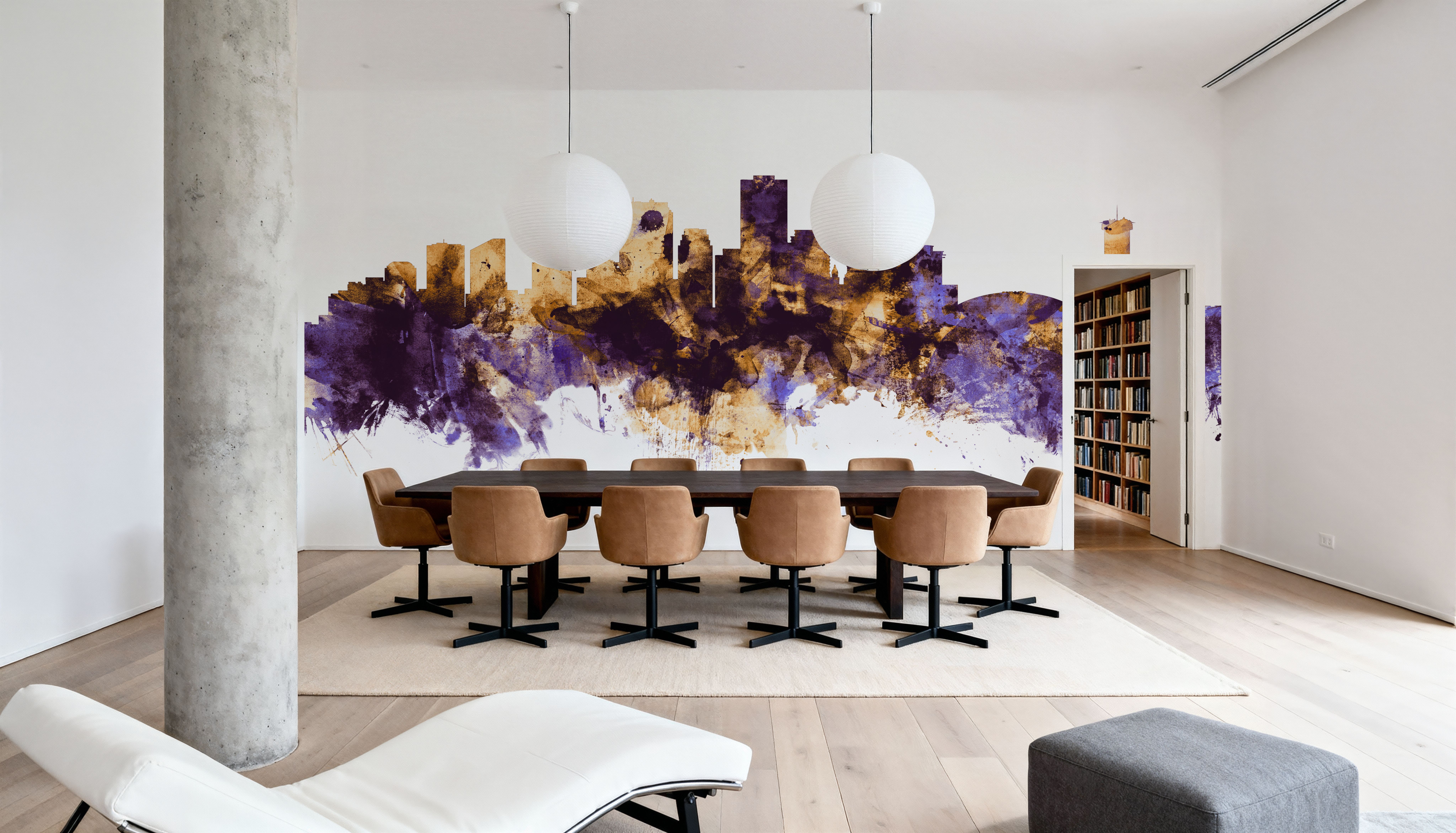 New Orleans Louisiana Skyline Purple & Gold