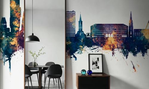 Bochum Germany Skyline Blue & Bronze
