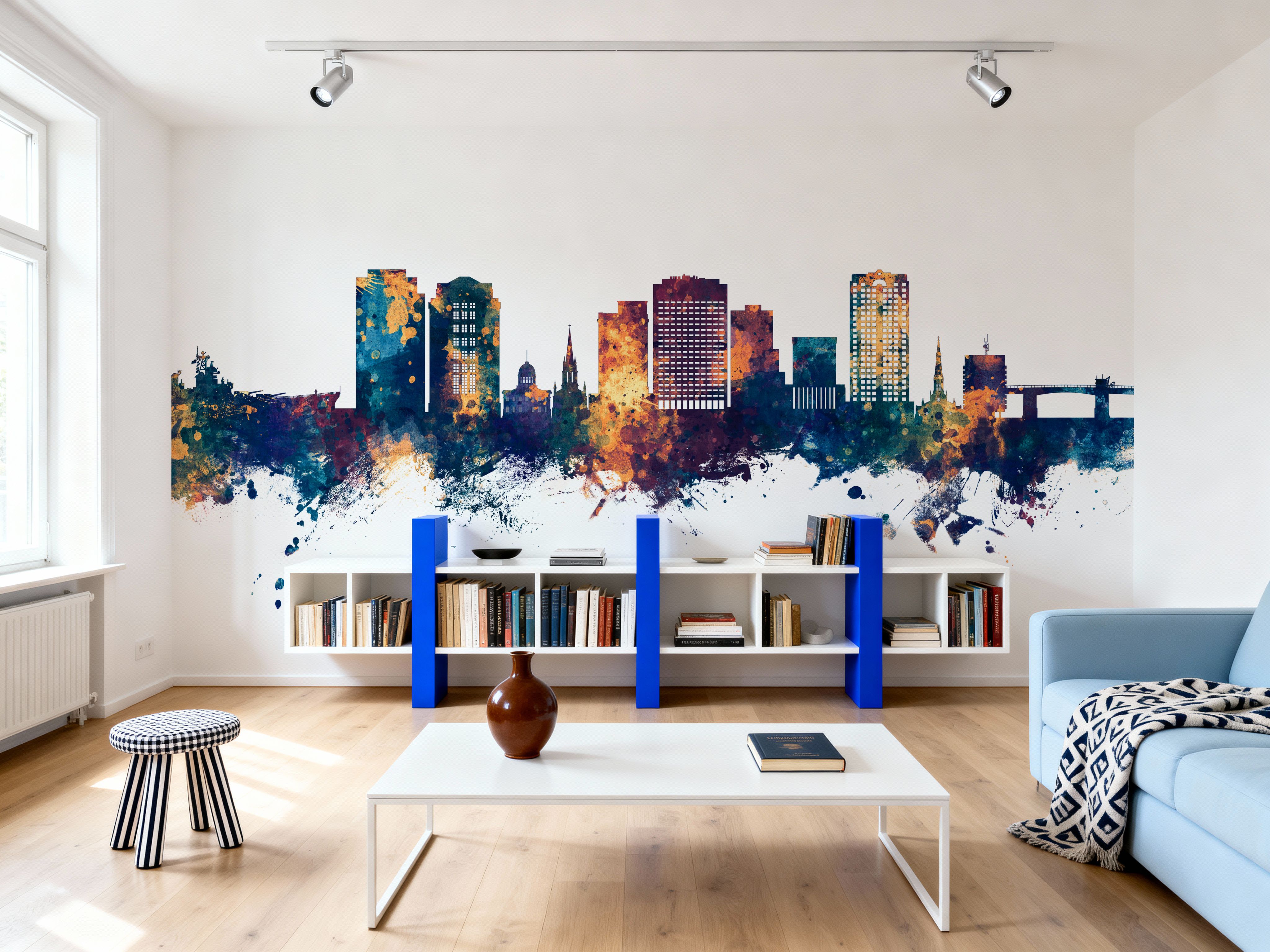Norfolk Virginia Skyline Blue & Bronze