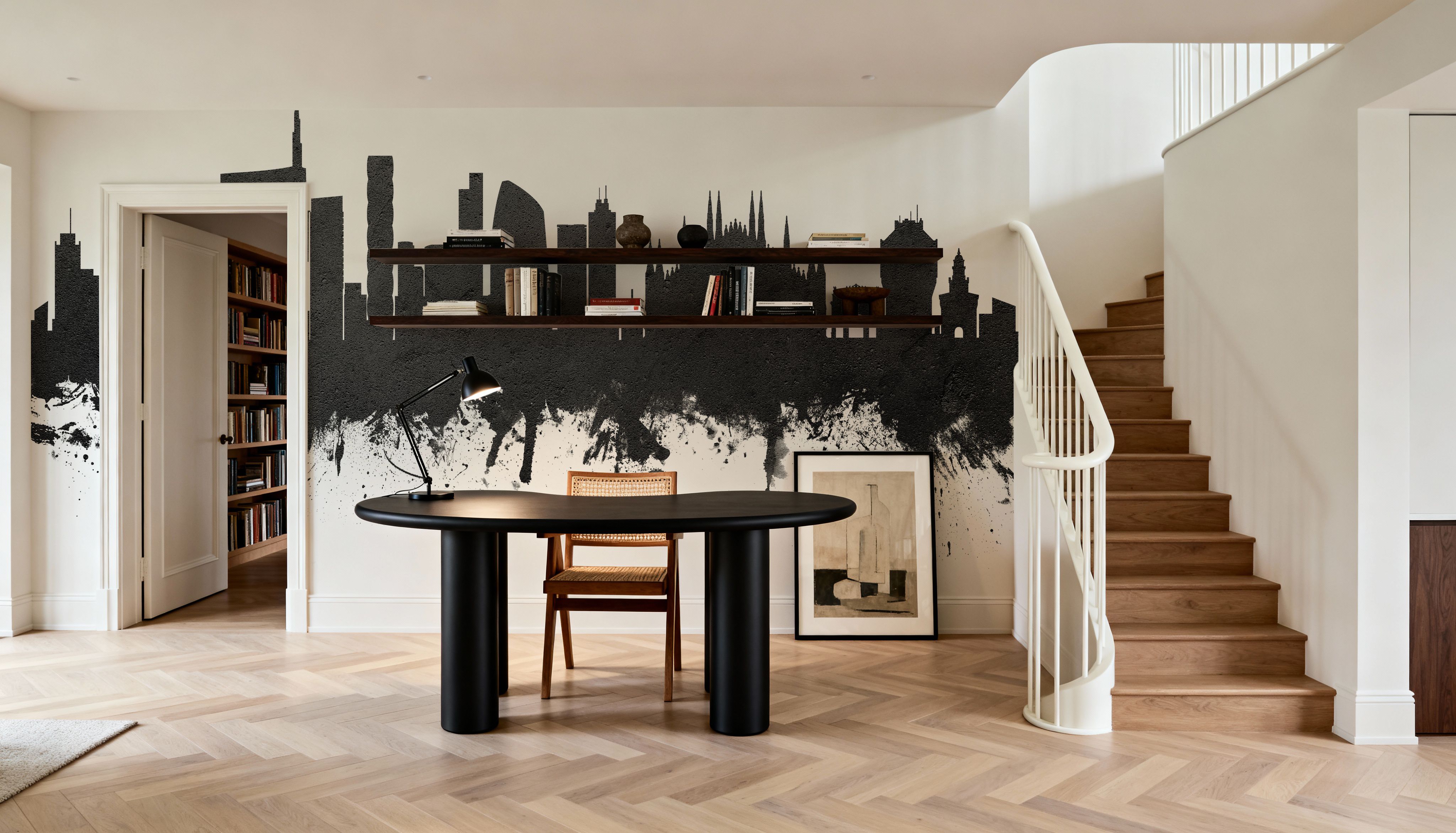 Milan Italy Skyline Black & White