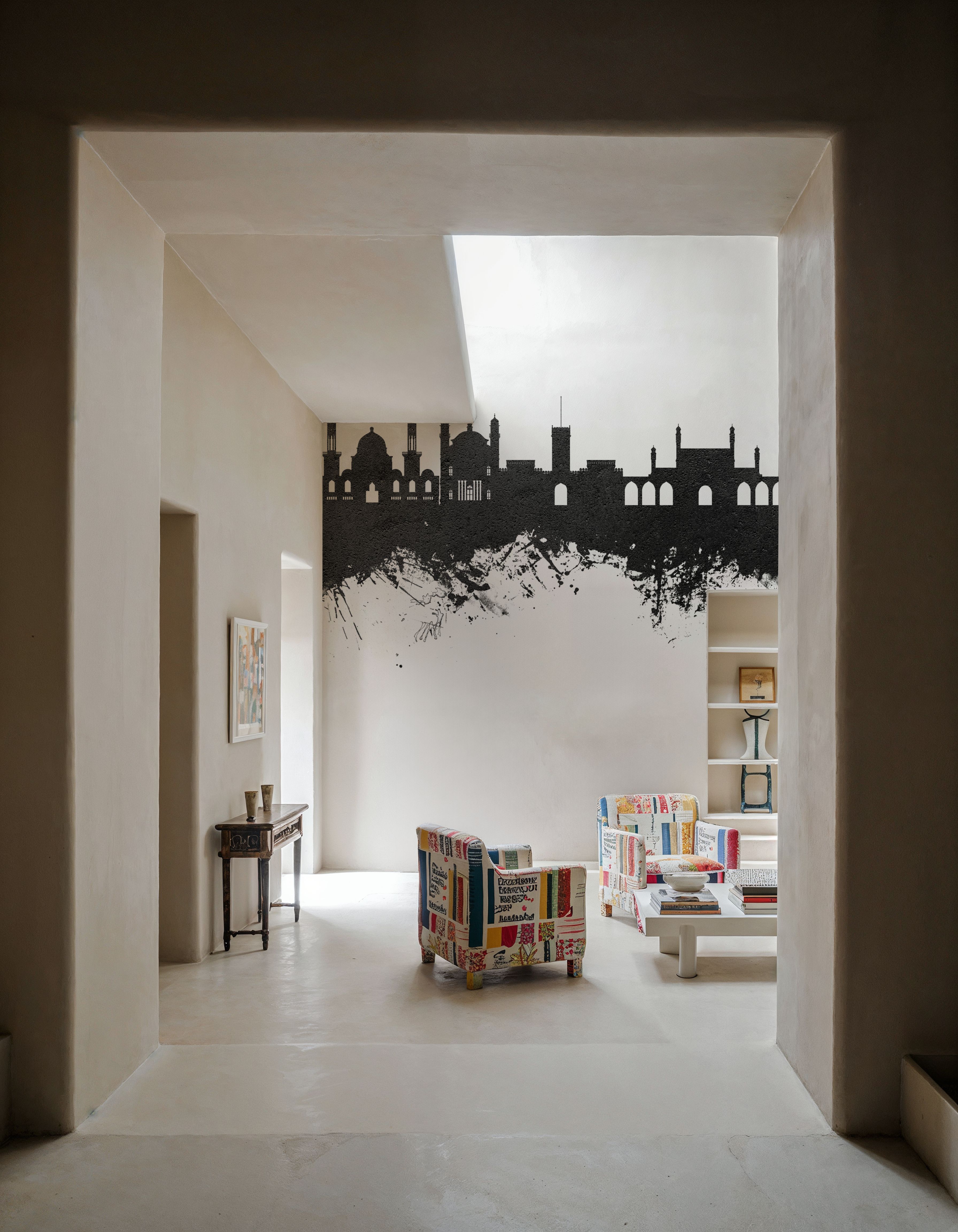 Kabul Afghanistan Skyline Black & White