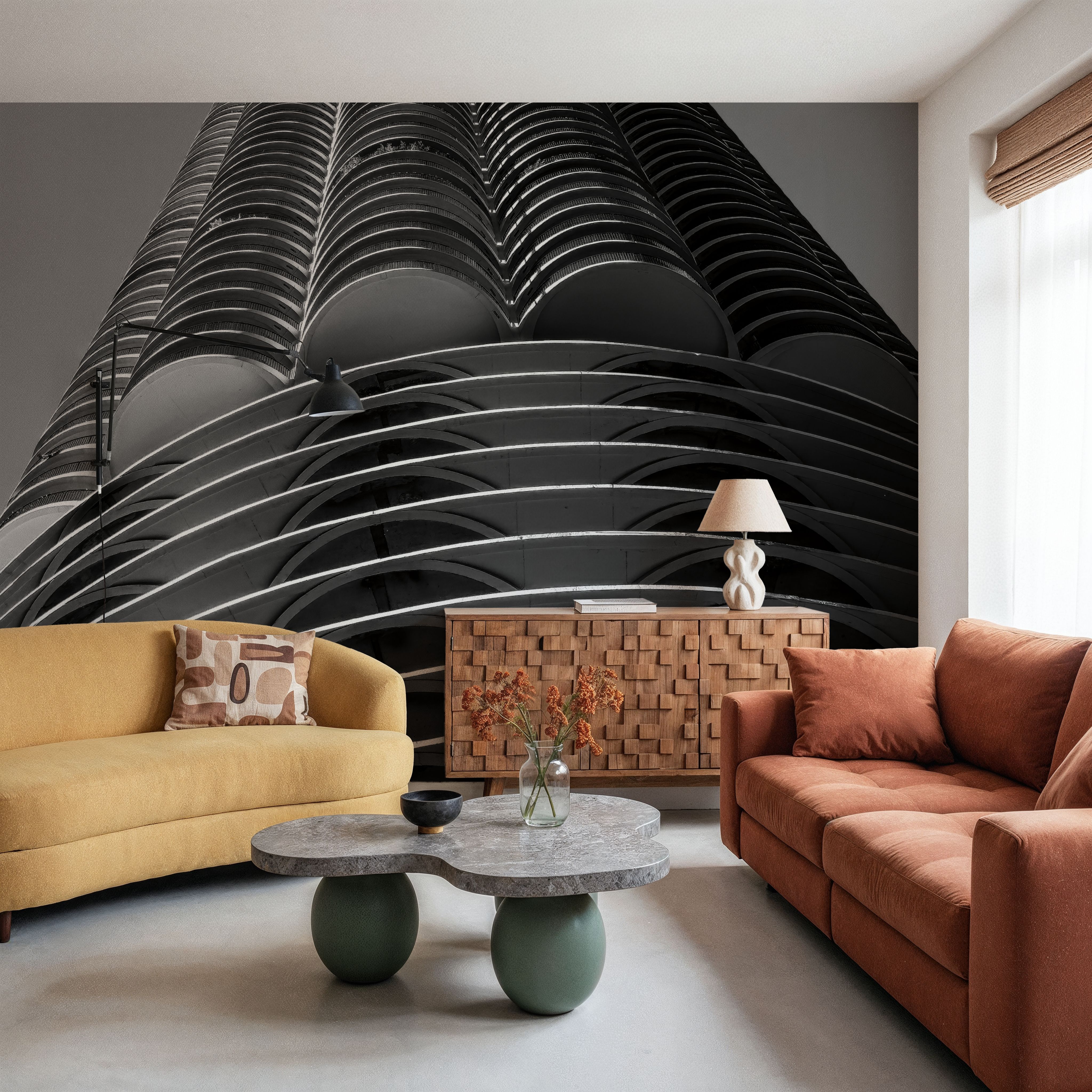 Chicago Skyline Marina City III BW