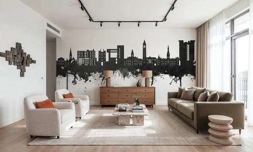 Ithaca New York Skyline Black & White