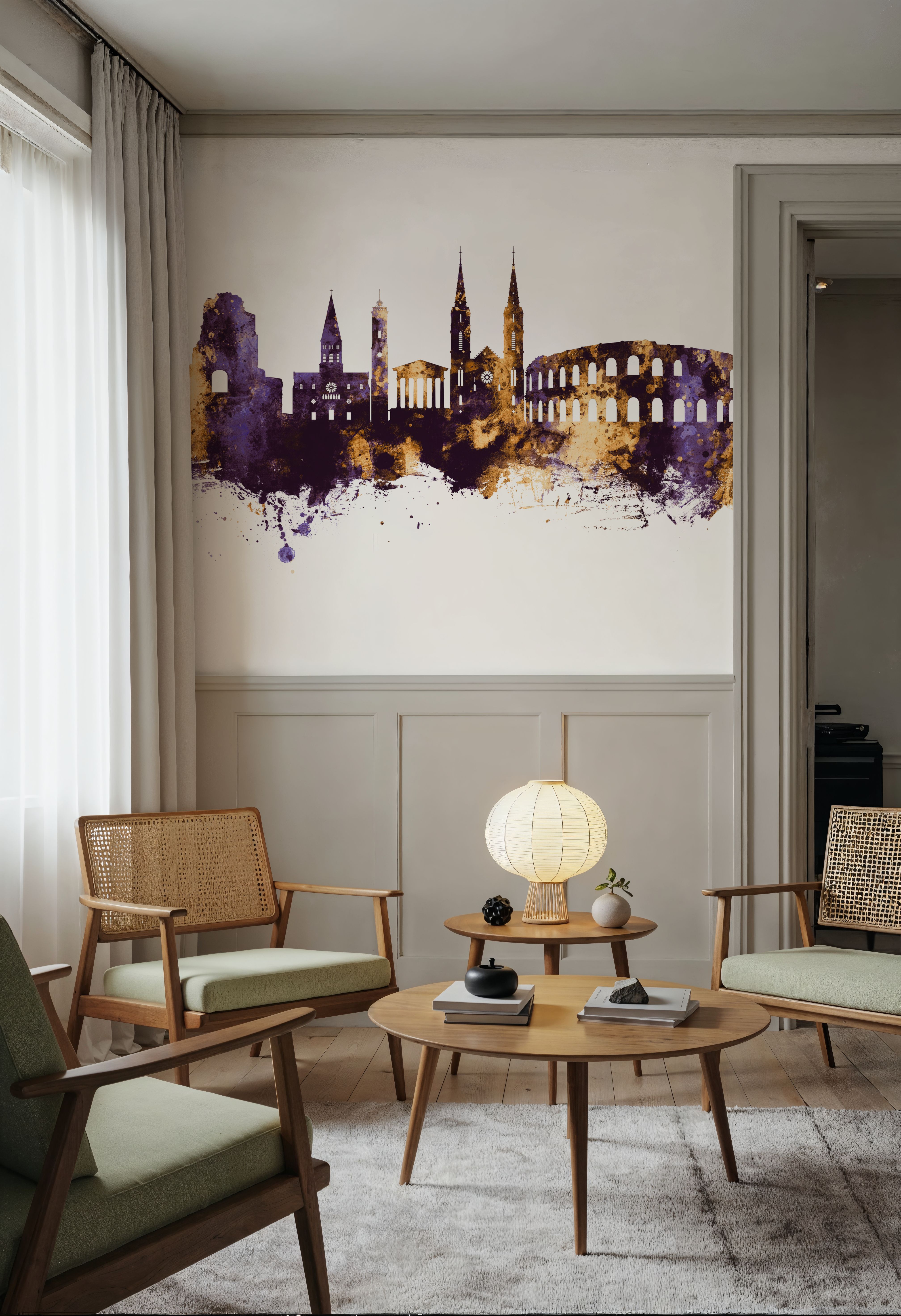 Nîmes France Skyline Purple & Gold