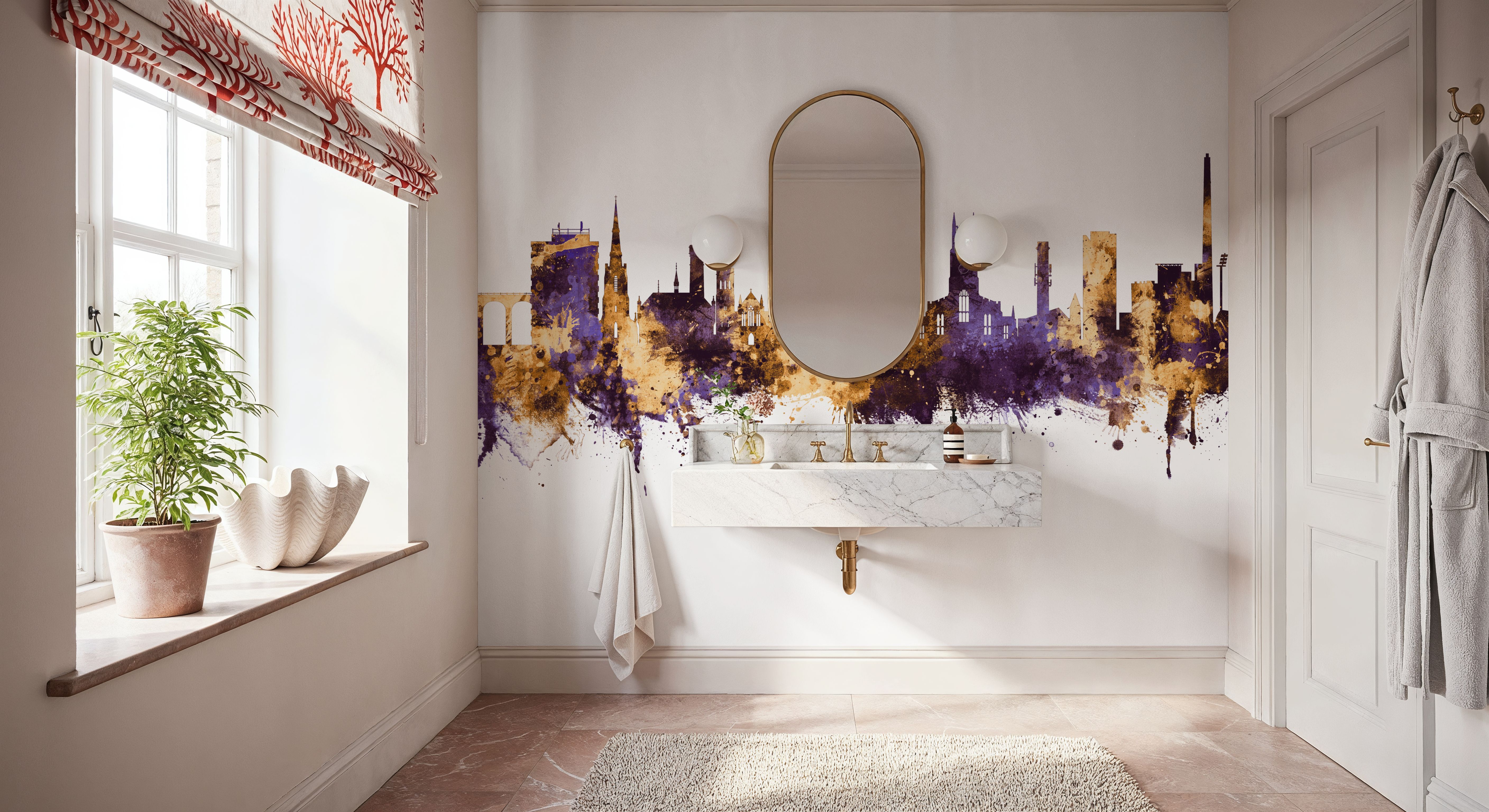 Huddersfield England Skyline Purple & Gold