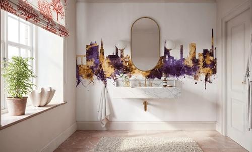 Huddersfield England Skyline Purple & Gold