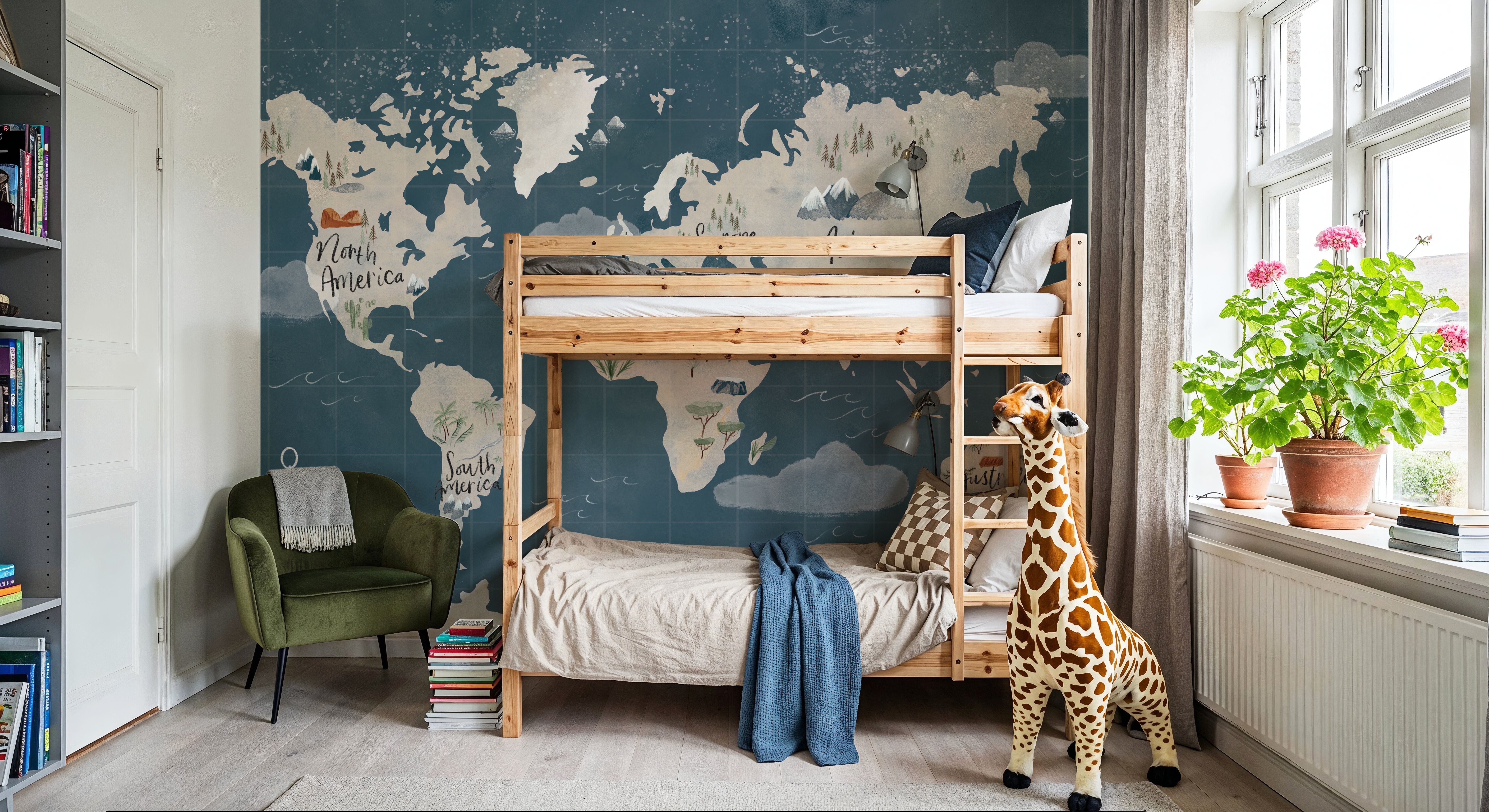 Scandi Map Blue