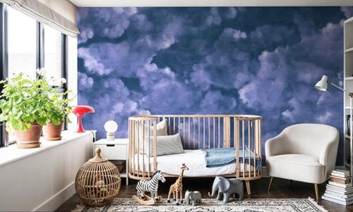Painted Dreamy Clouds, Purple