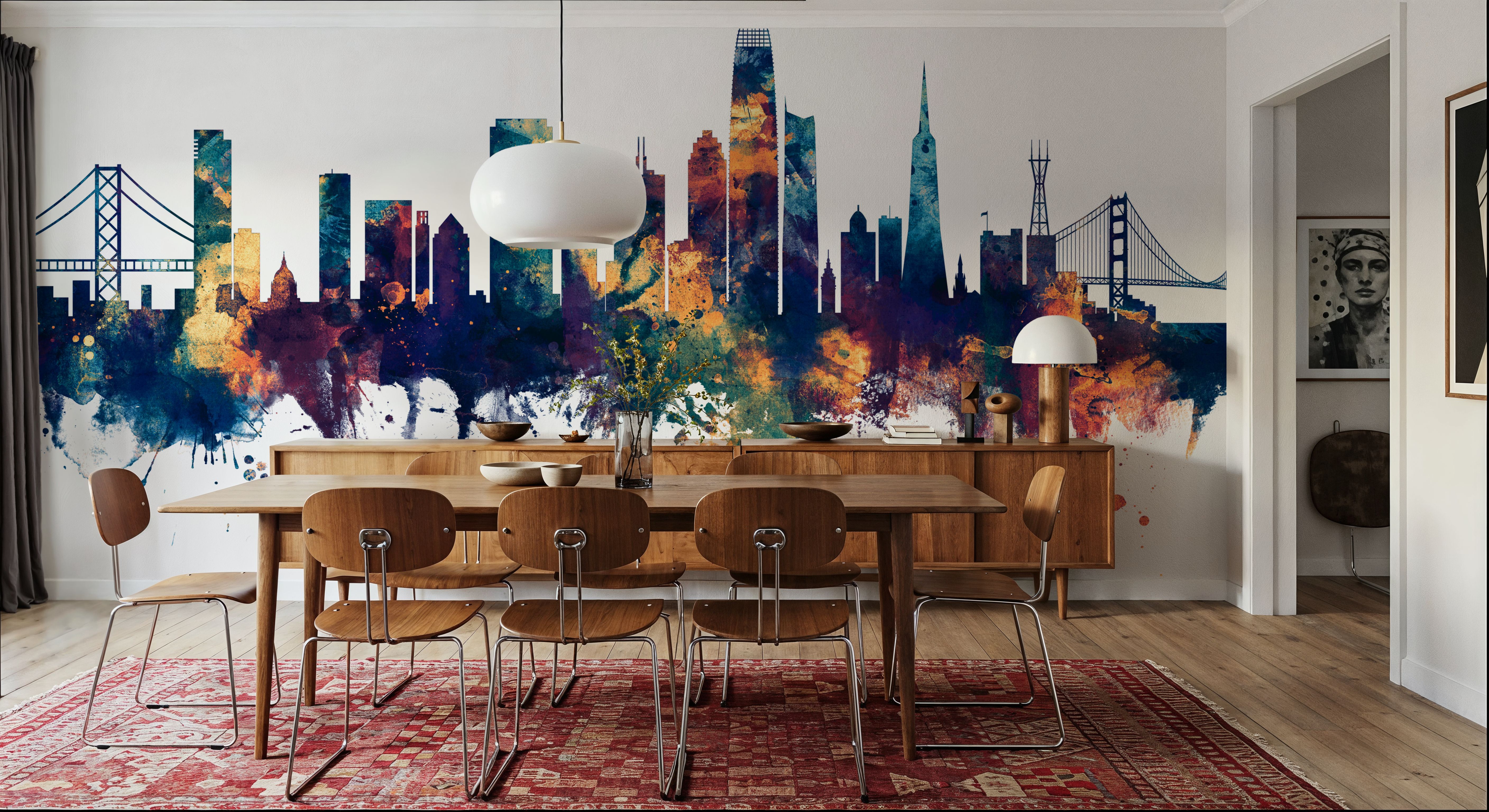 San Francisco Skyline Blue & Bronze