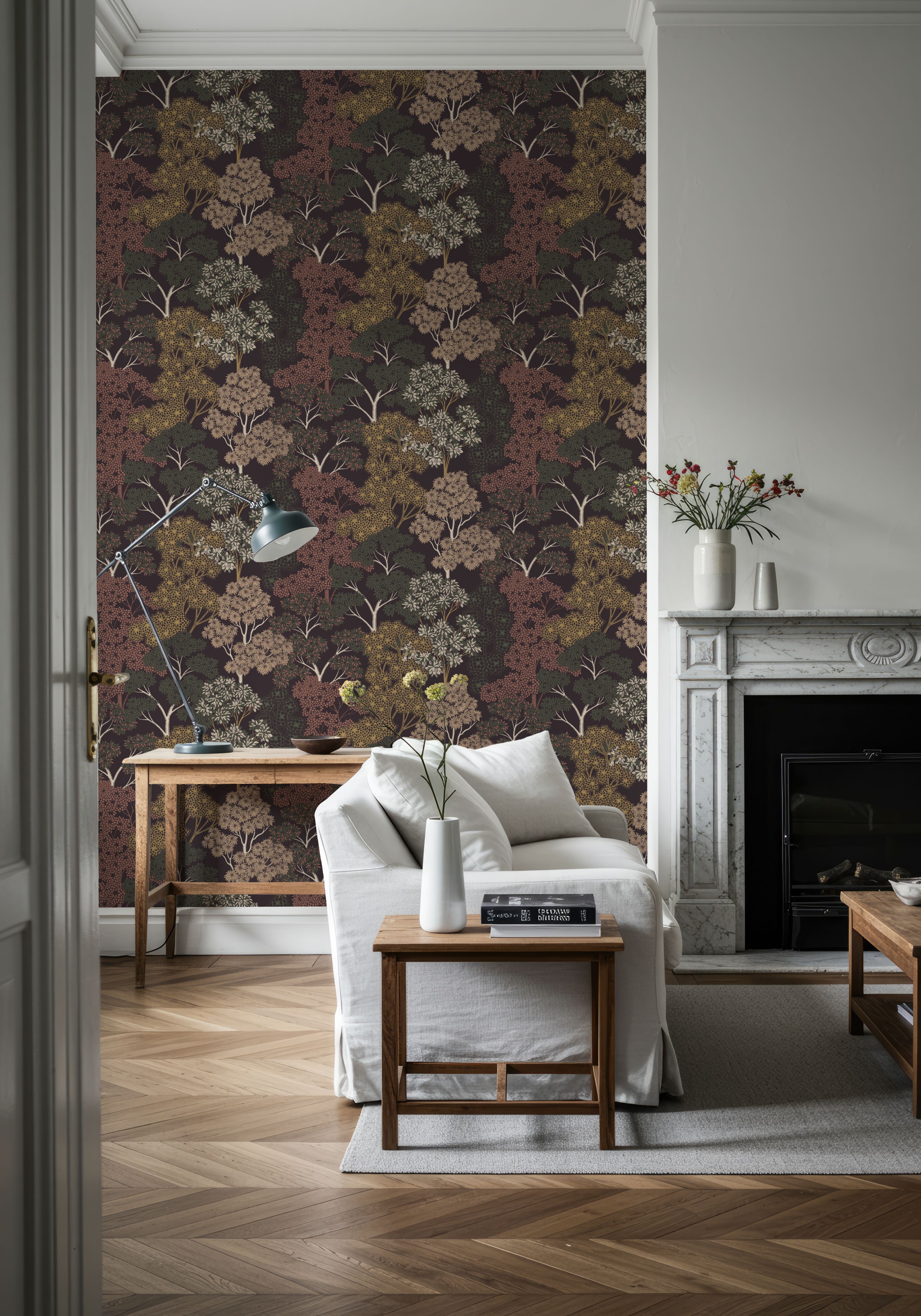 Overleaf Woodland Pattern, Cocoa