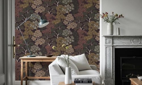 Overleaf Woodland Pattern, Cocoa