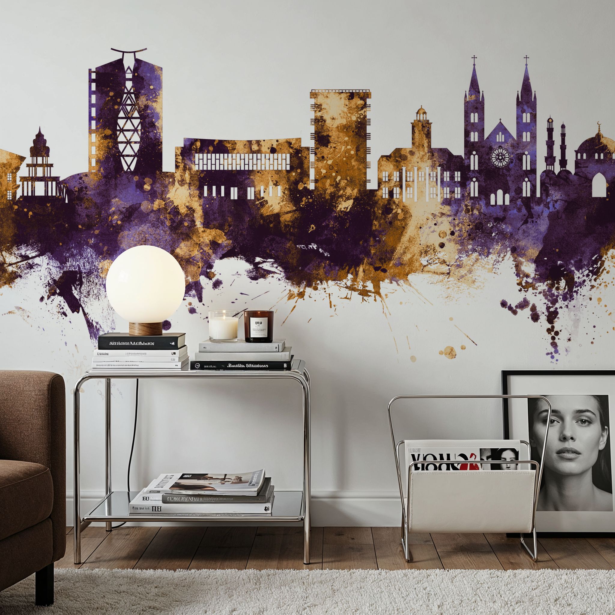 Paramaribo Suriname Skyline Purple & Gold