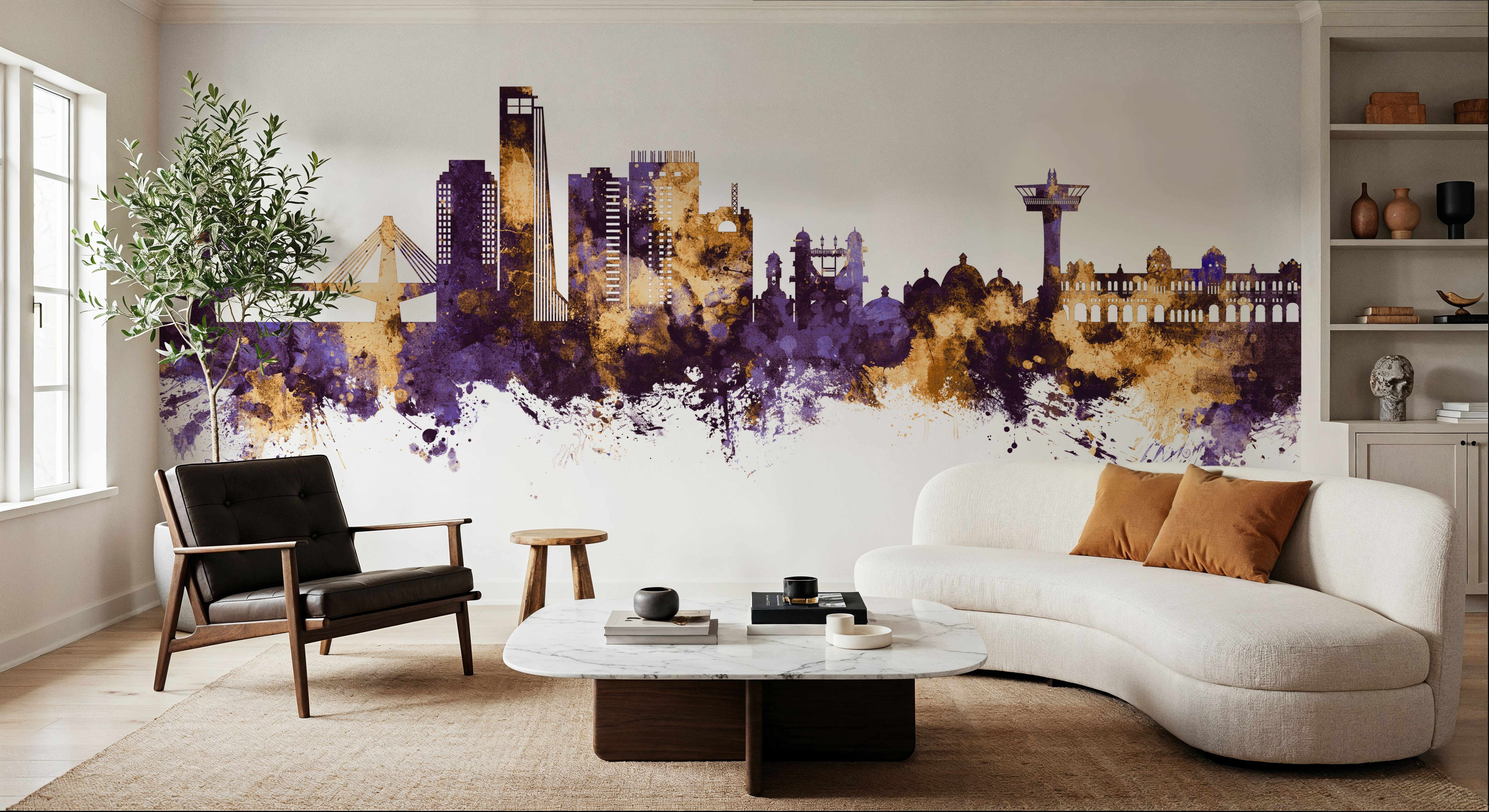 Chattogram Bangladesh Skyline Purple & Gold