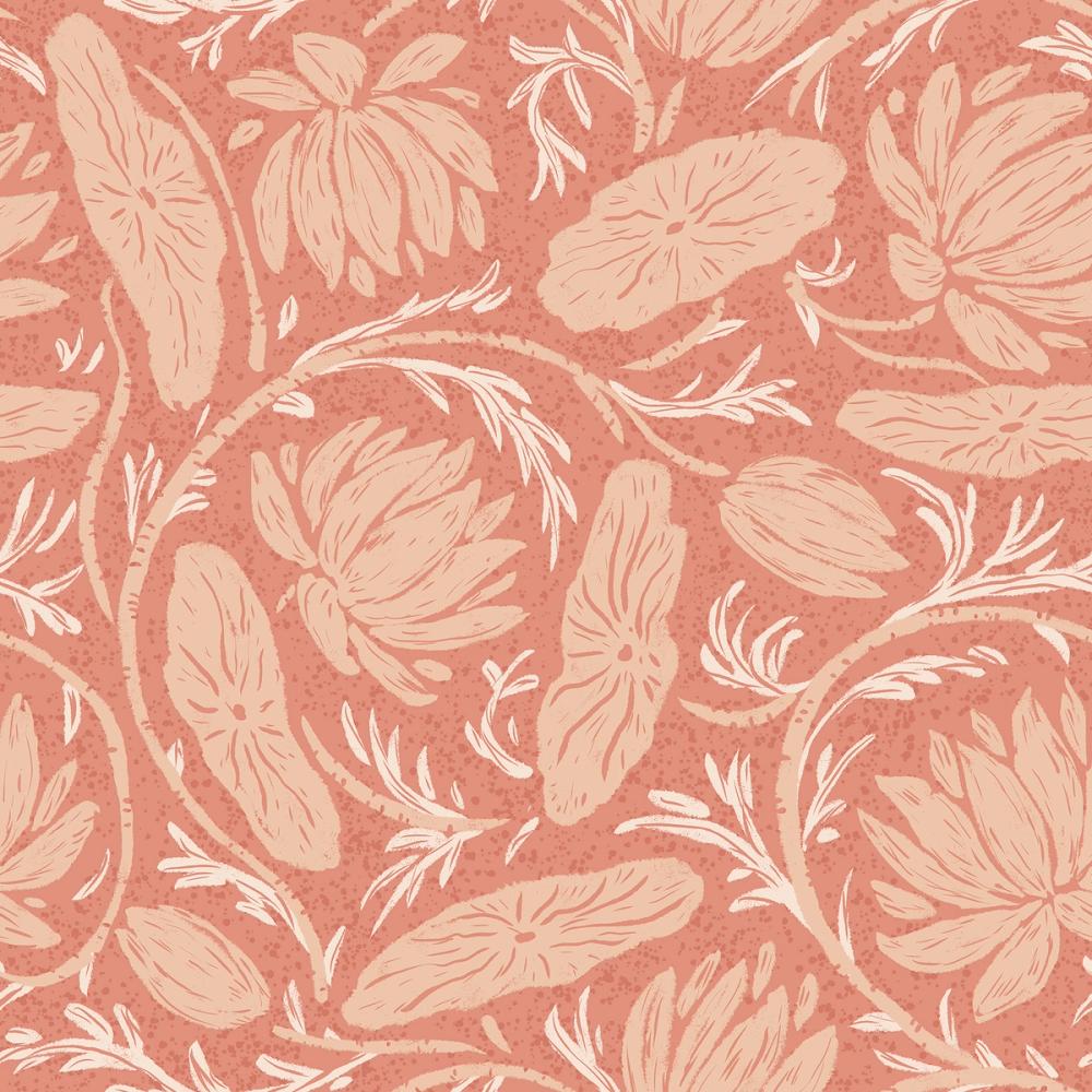 Block Print Lotus, Peach