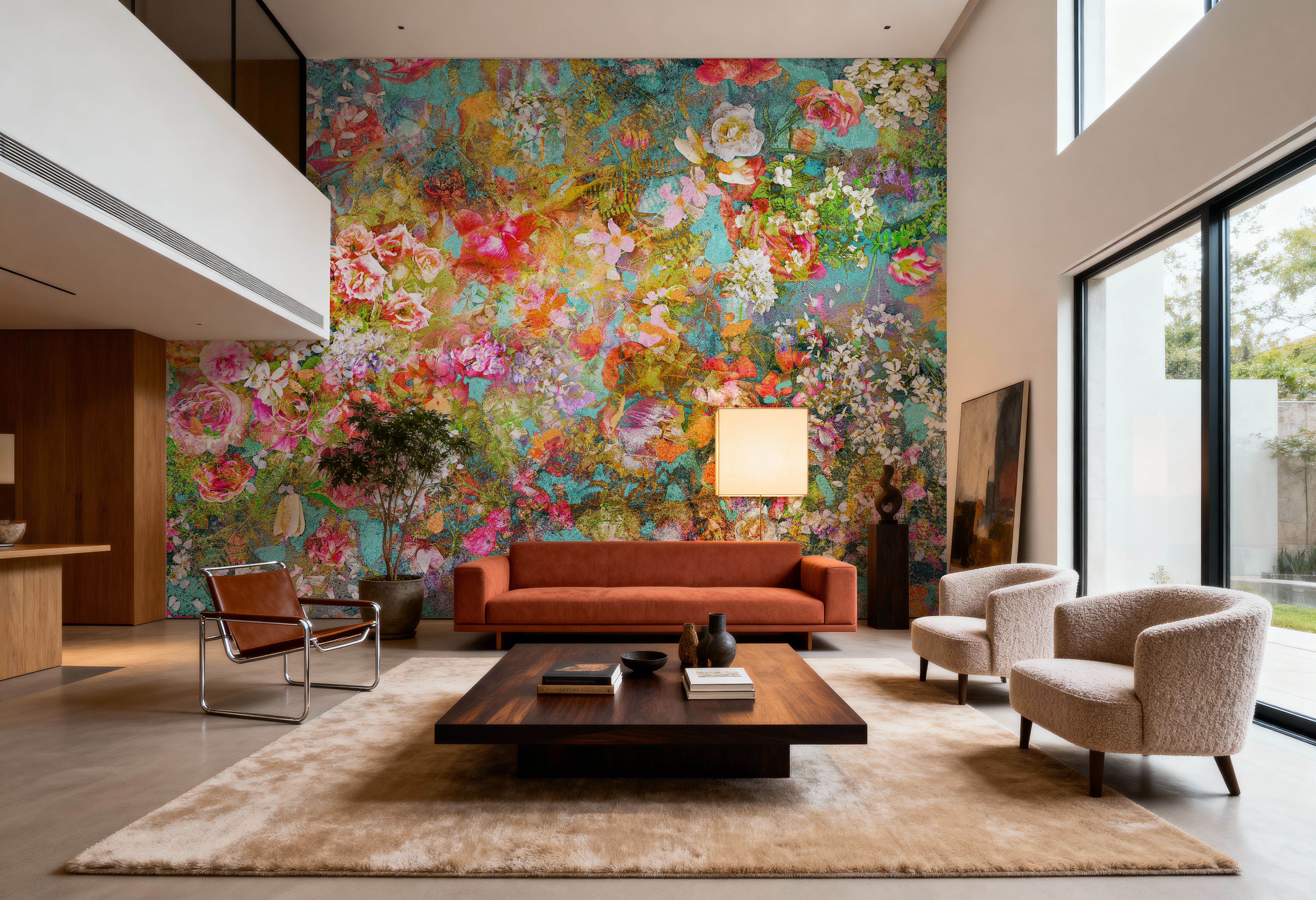 Pastel Floral Fresco, Wallpaper