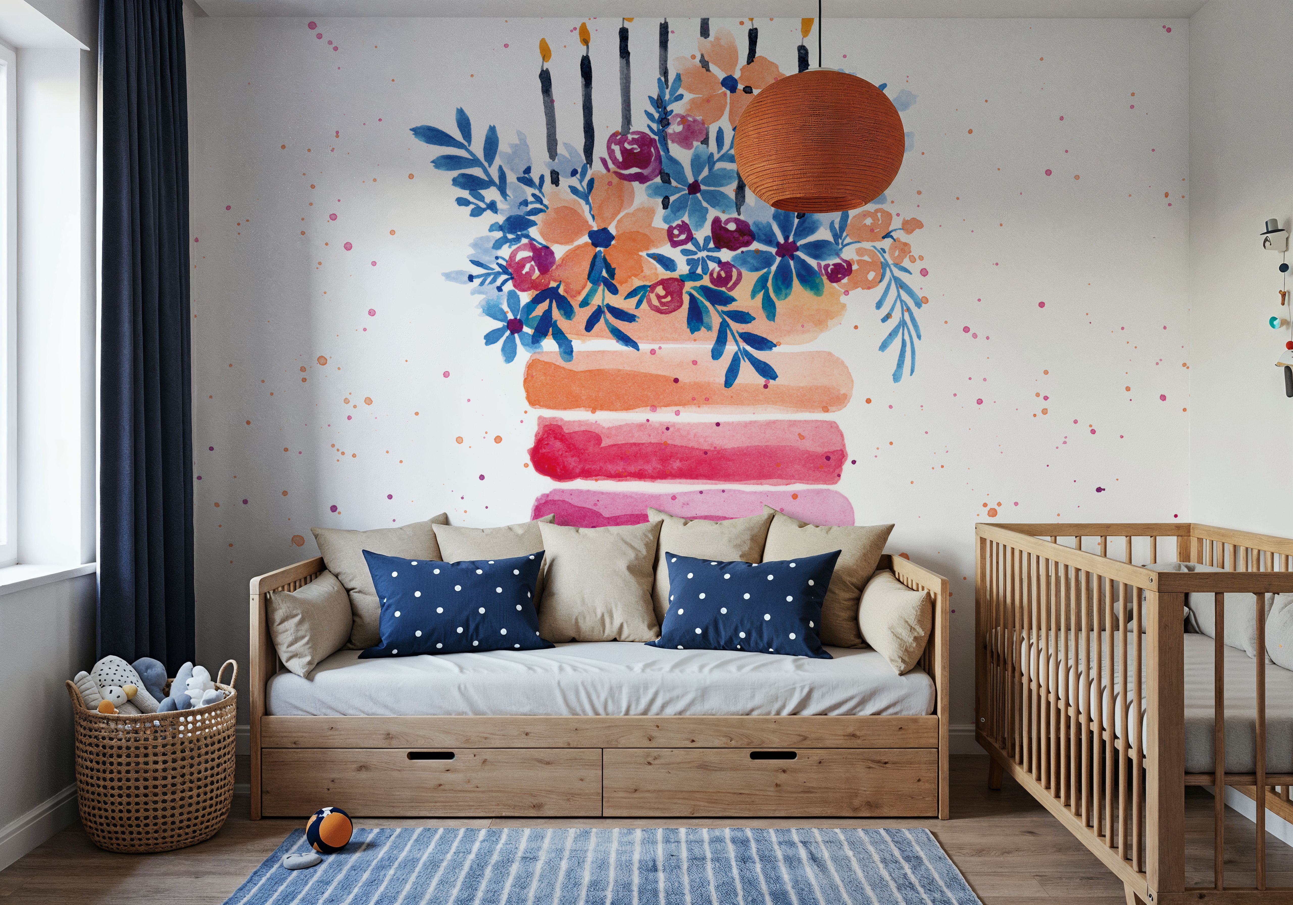 Colorful Cake and Candles