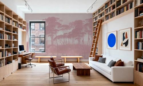 Mediterranean Pine Landscape, Dusty Pink