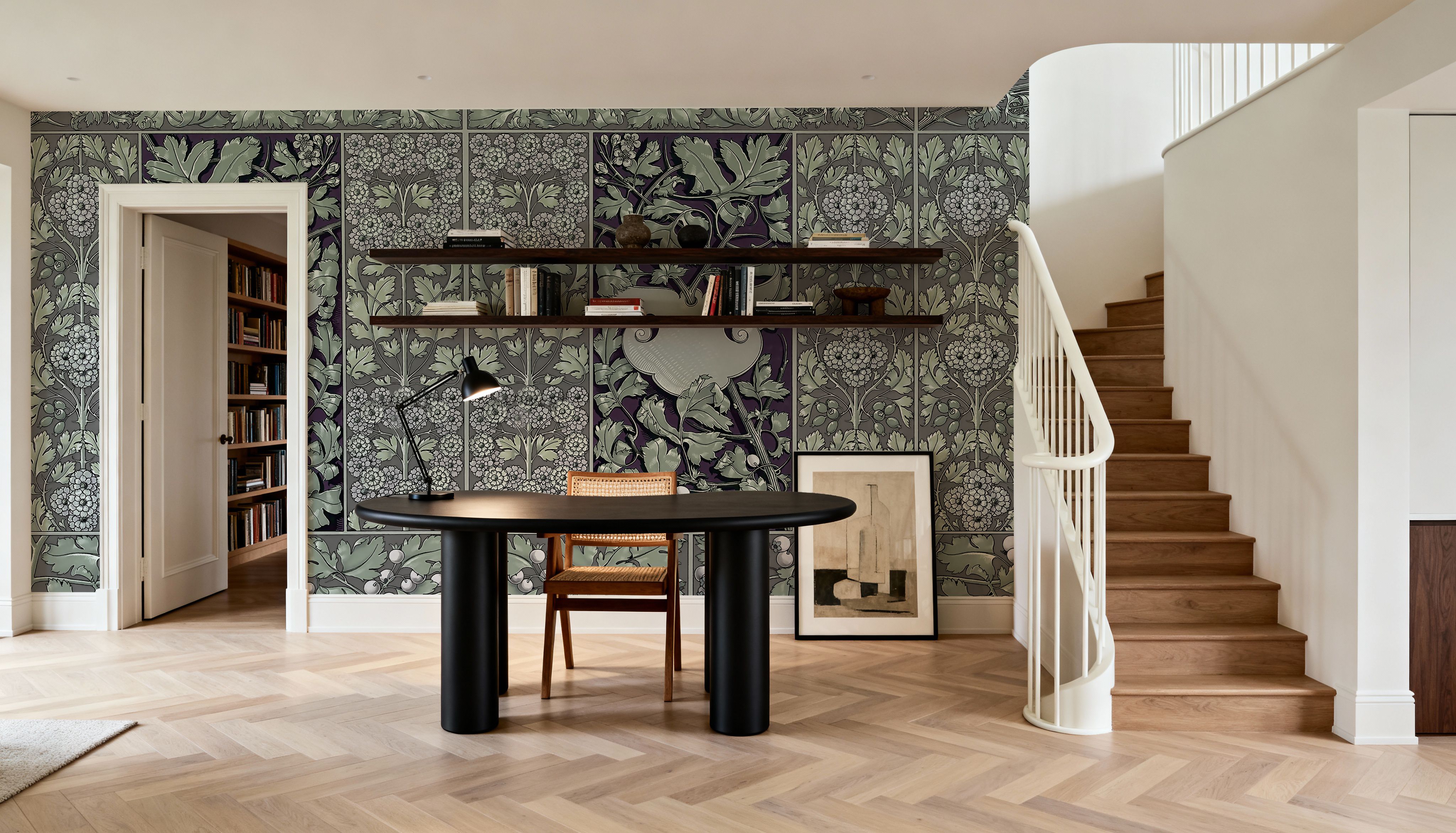 Flowers and Berries Green