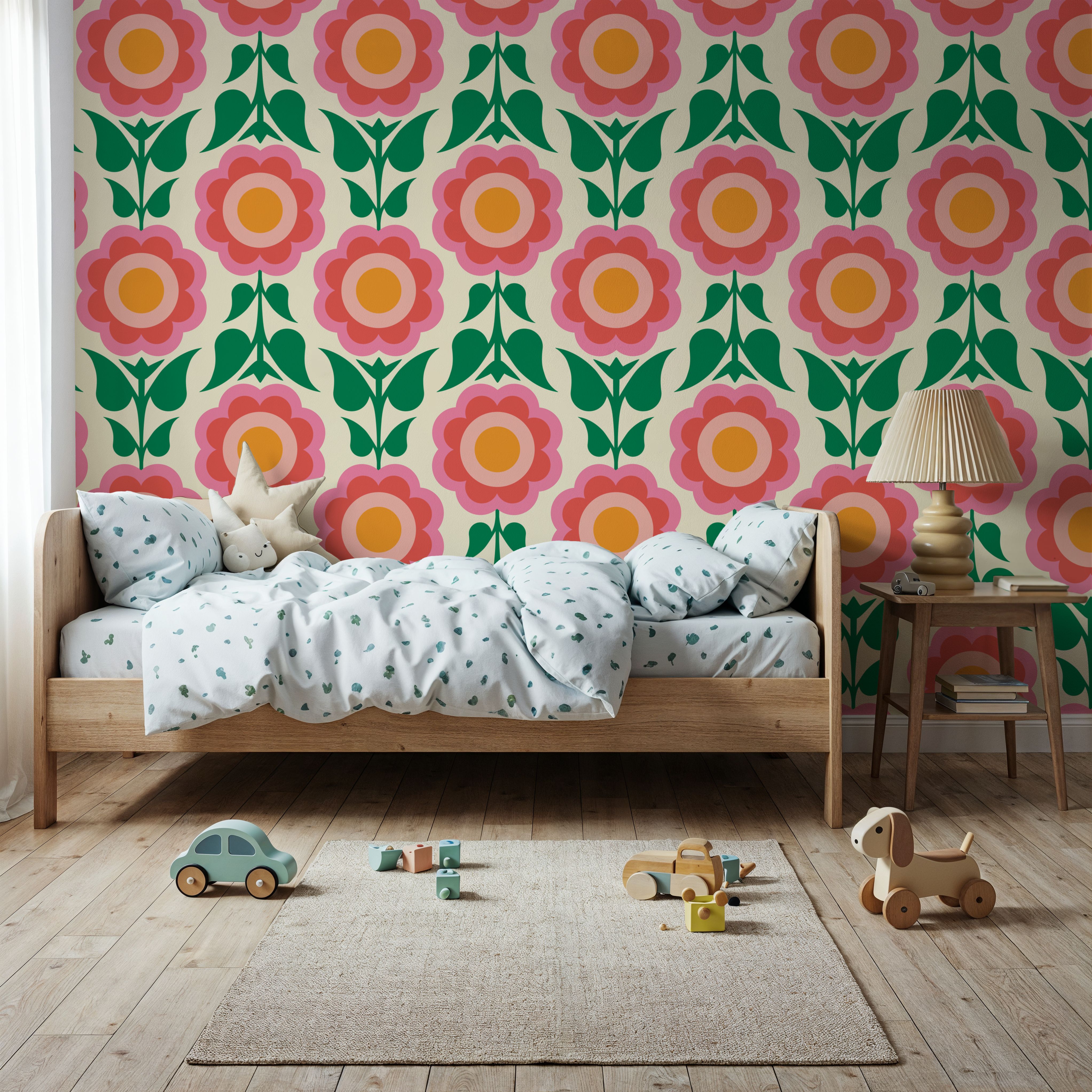 Retro Bold Blooms, Pink