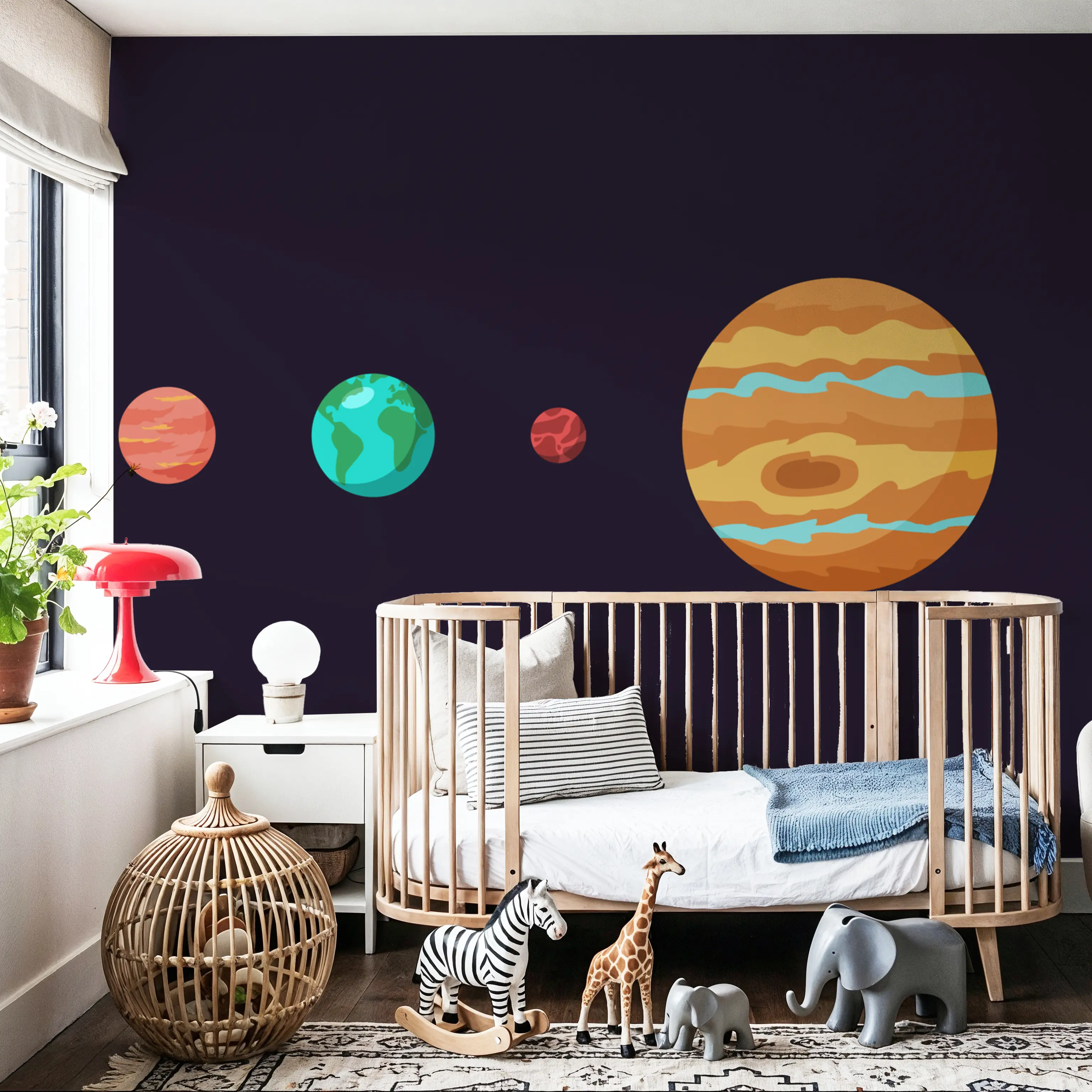 Wall Mural - Solis - Blue - Kids' Room - Wallism UK - Peel & Stick or Paste-the-Wall