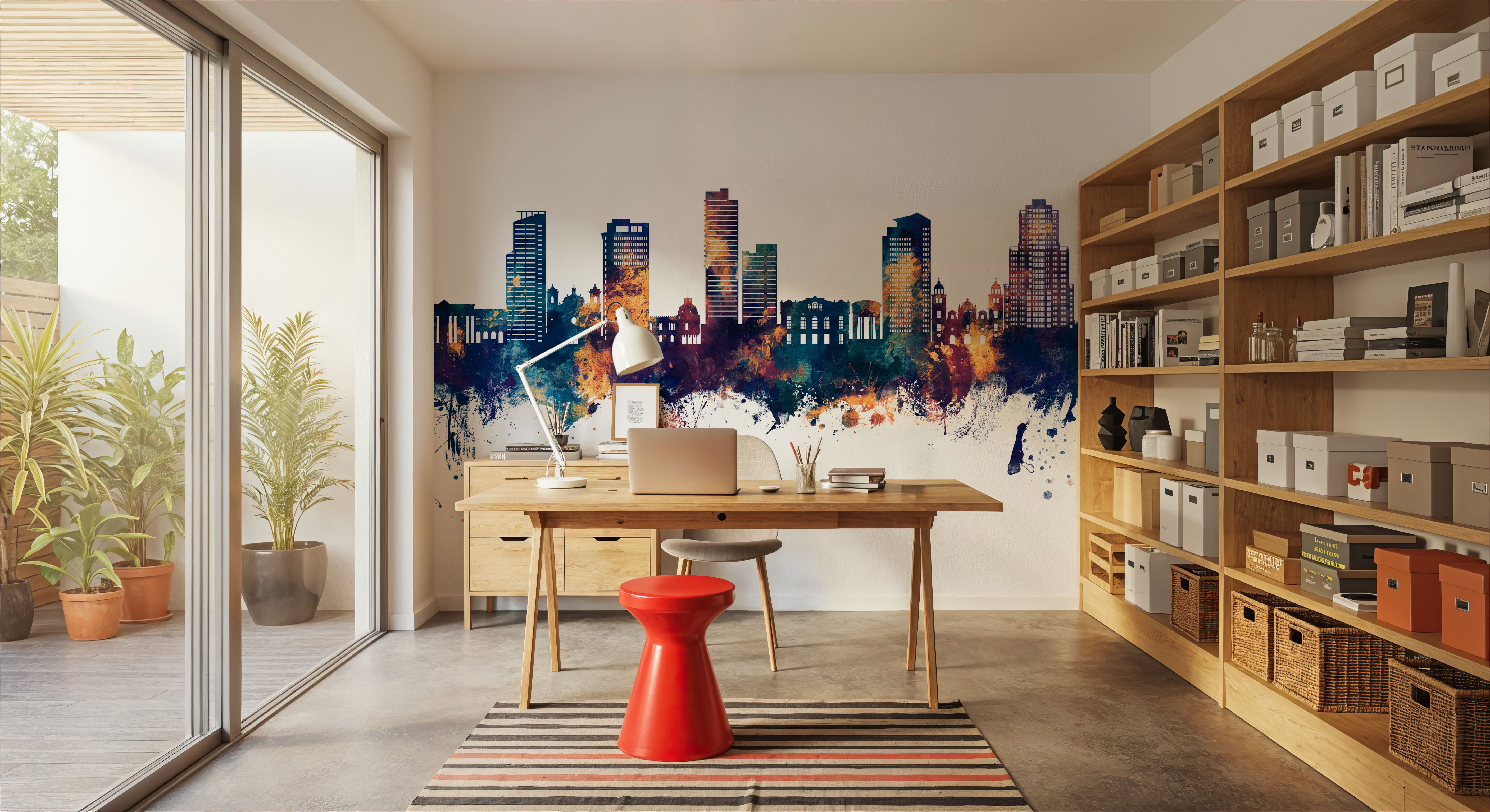 Tegucigalapa Honduras Skyline Blue & Bronze, Wallpaper