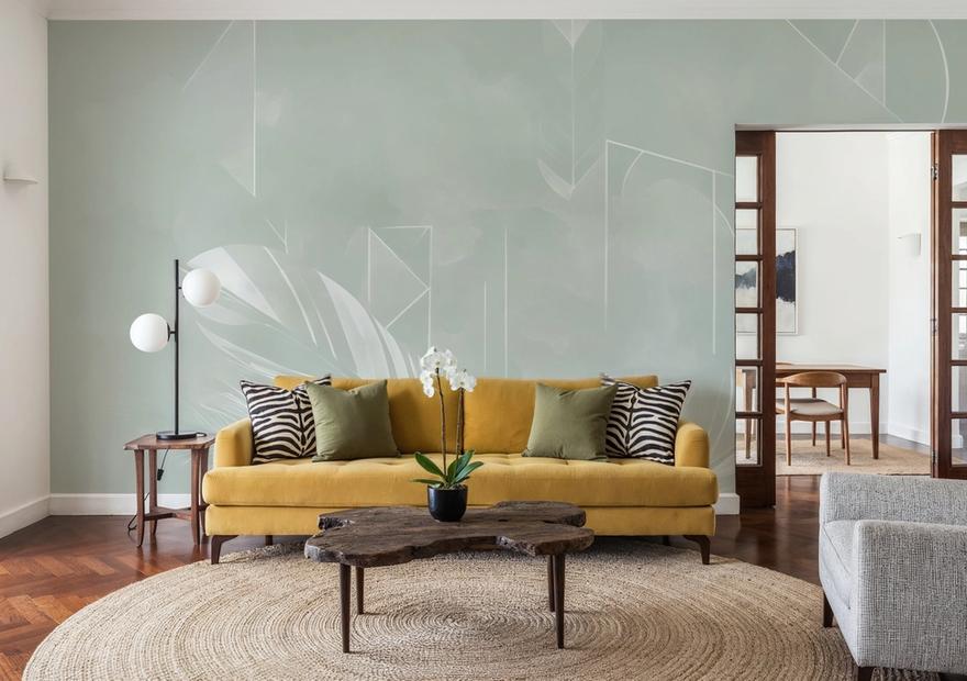 Solid Feather Geometry Green