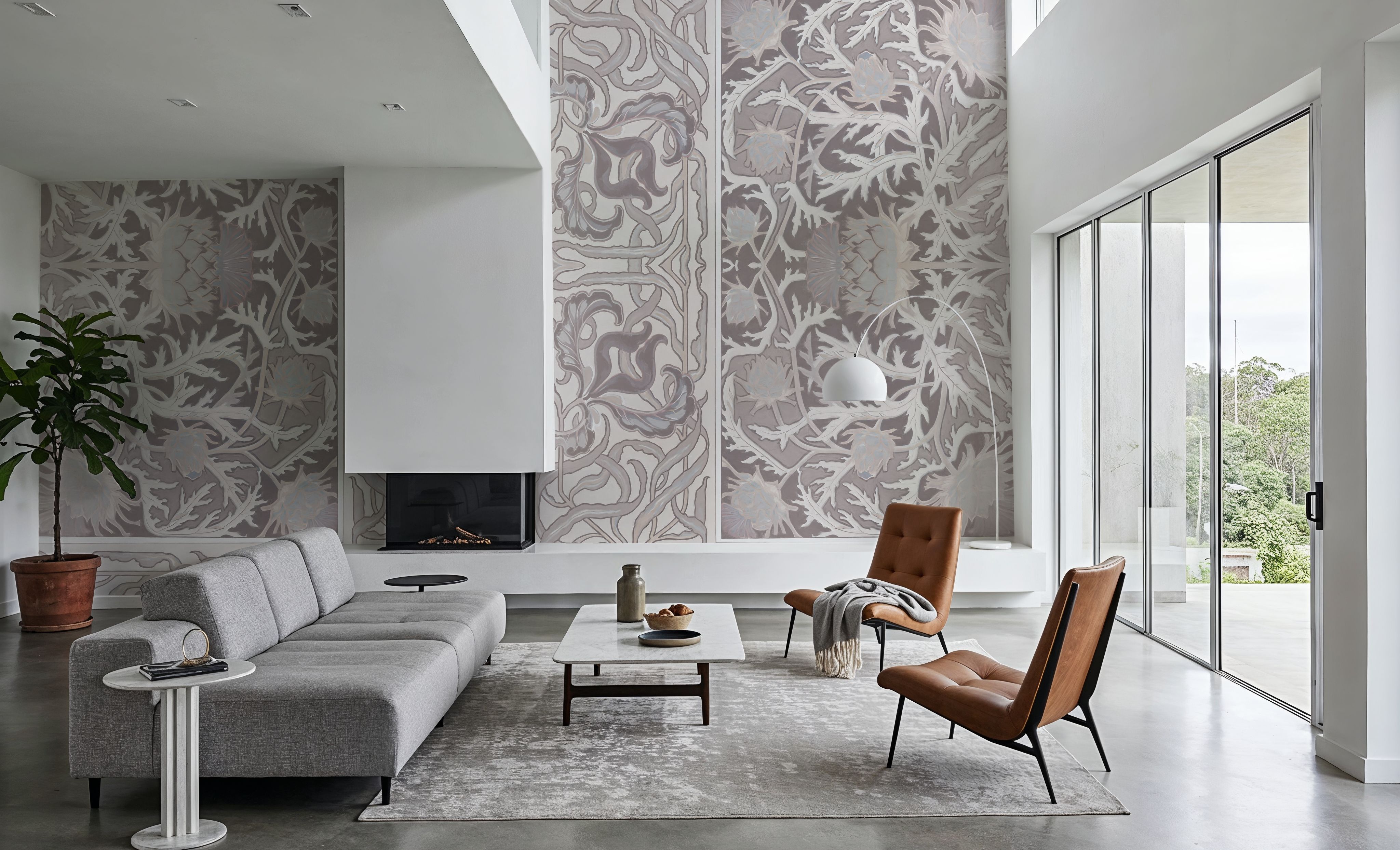 Iris & Thistle Ornament, Mauve